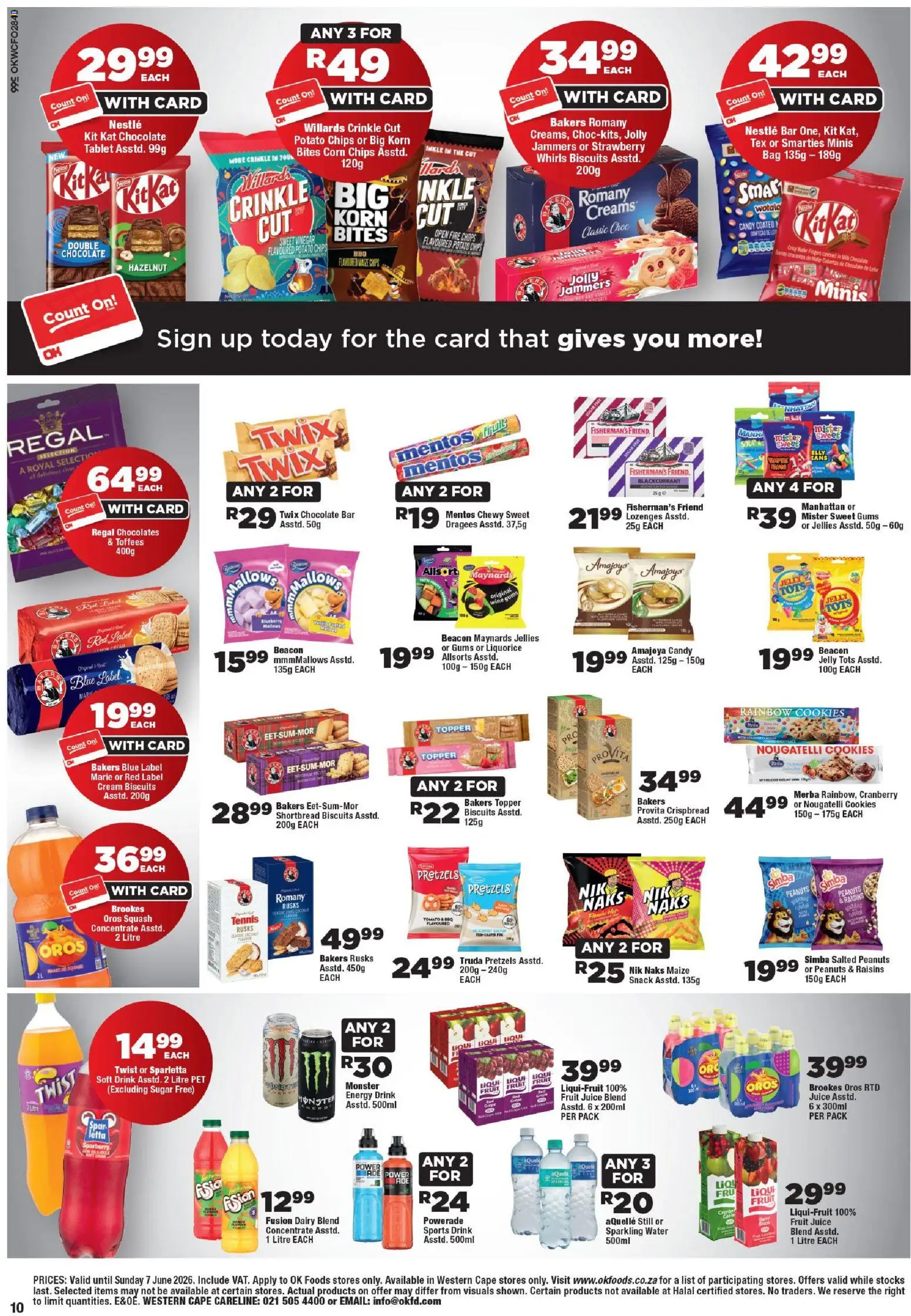 New OK Foods catalogue – valid from 25.05.2026 | Page: 10 | Products: Biscuits, Juice, Rusks, Cookies