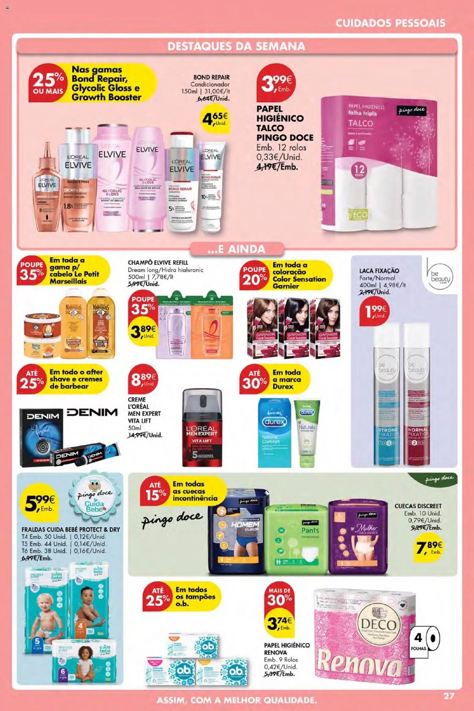 Pingo Doce Poupe Esta Semana Açores │ válido de 16.04.2026 | Página: 27 | Produtos: Shampoo, Condicionador, Creme, Cuecas