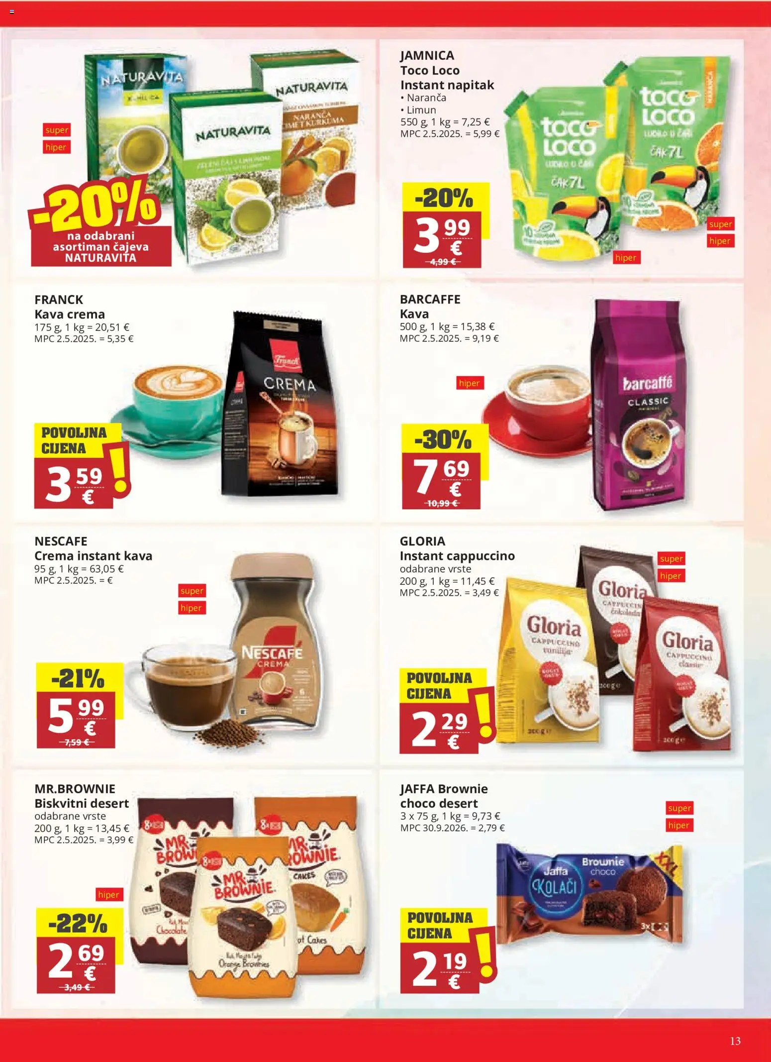 Ribola katalog | vrijedi od 28.10.2026 | Stranica: 13 | Proizvodi: Kava instant, Instant kava, Jamnica, Cappuccino