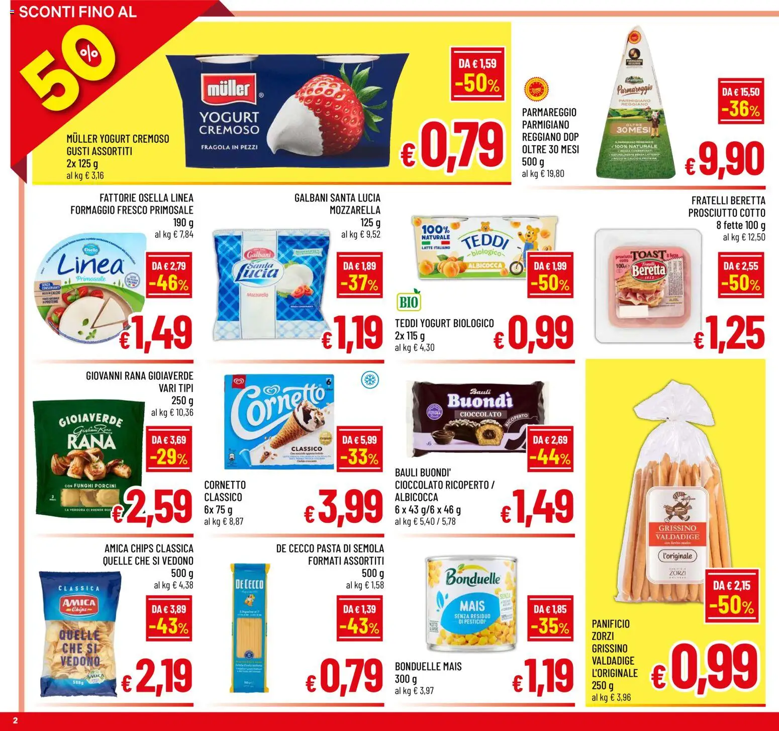 Volantino A&O del 19/08/2026 | Pagina: 2 | Prodotti: Yogurt, Mais, Parmigiano reggiano, Parmigiano