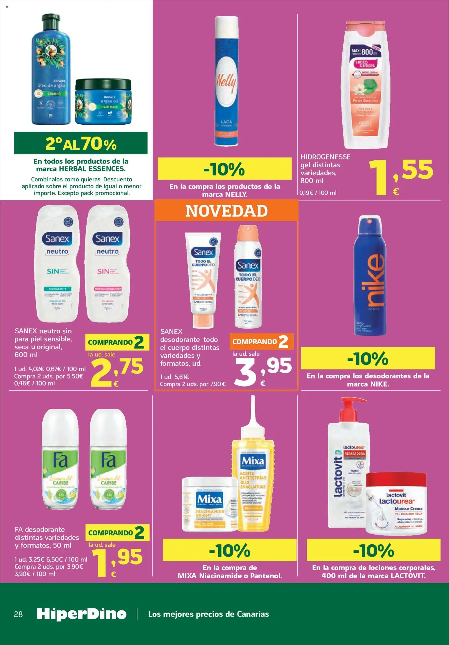 HiperDino folleto │ válido desde el 09.06.2026 | Página: 28 | Productos: Desodorante, Mousse, Aceite, Crema