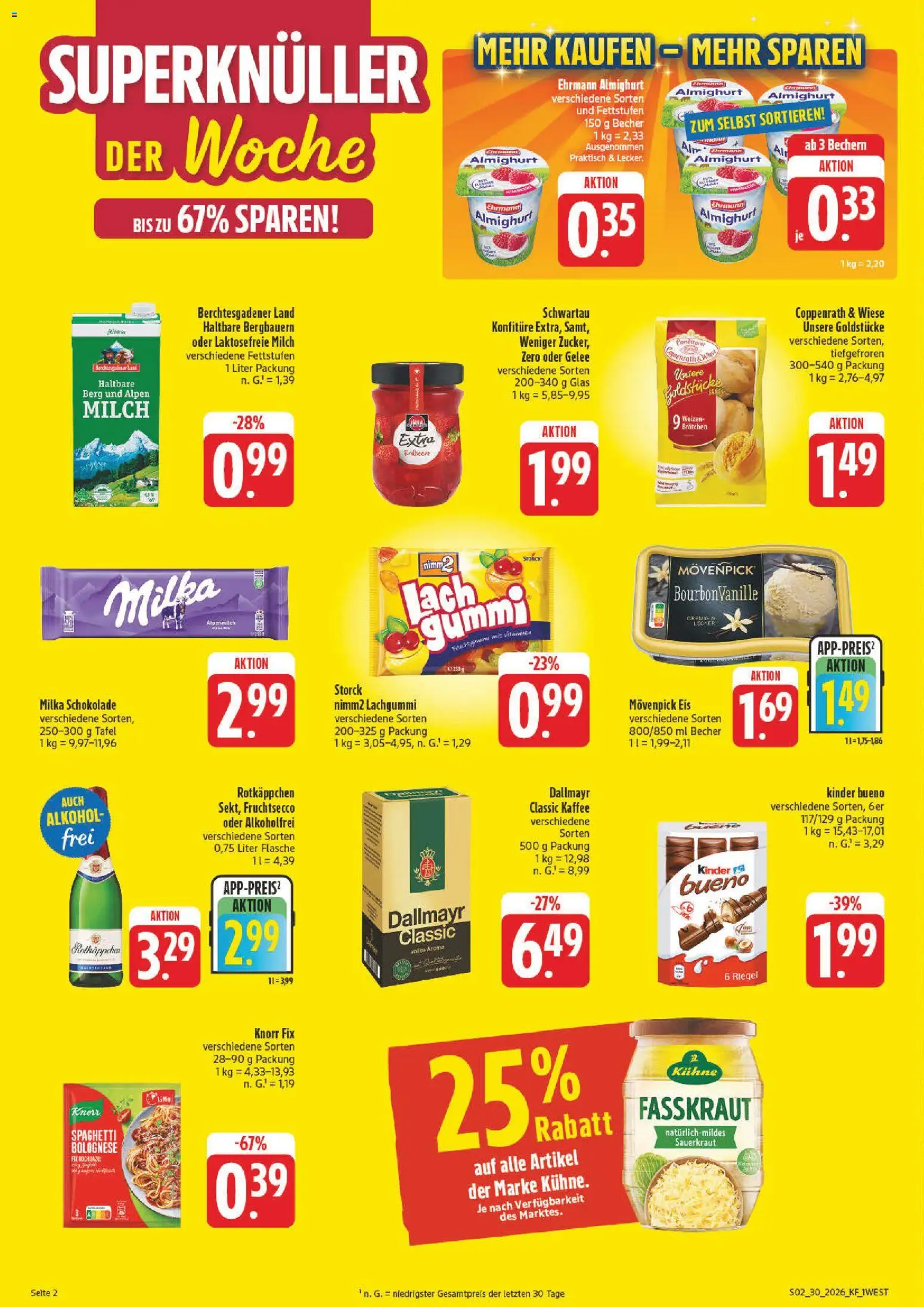 nah & gut Prospekt – gültig ab 20.07.2026 | Seite: 2 | Produkte: Schokolade, Milka, Movenpick eis, Eis