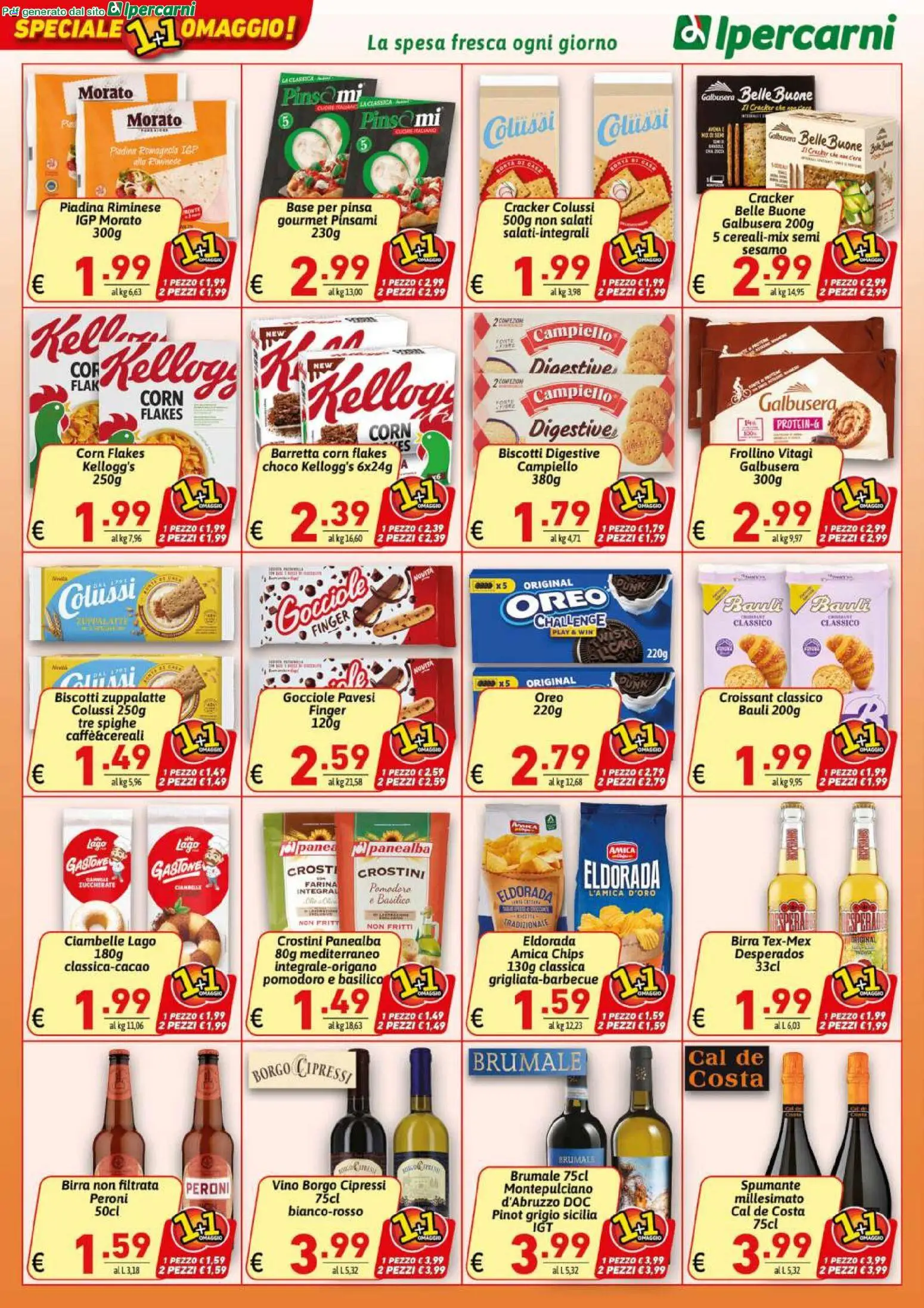 Volantino Ipercarni del 29.04.2026 | Pagina: 8 | Prodotti: Birra, Pomodoro, Vino, Piadina