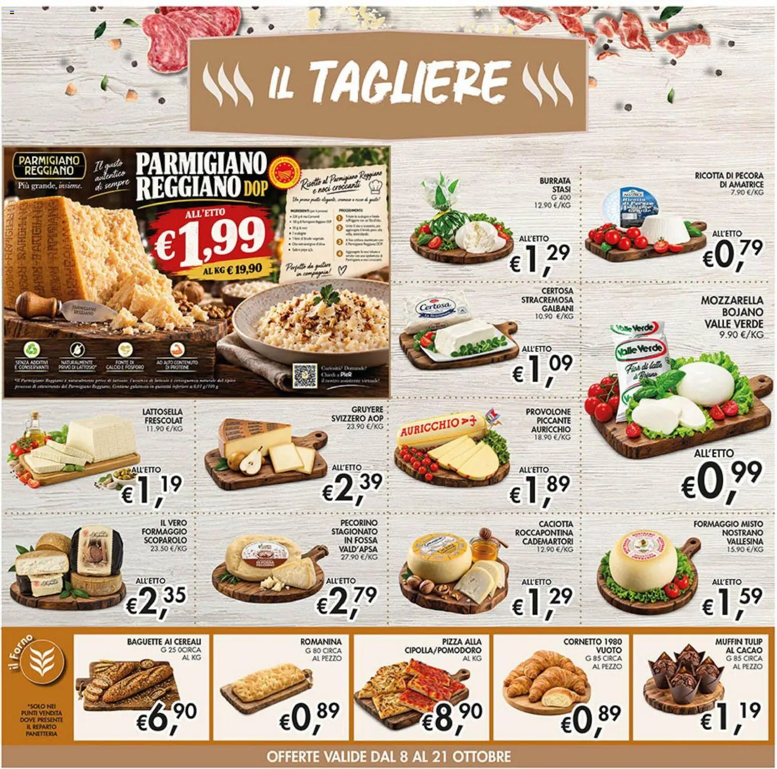 Volantino Coal del 08/10/2026 | Pagina: 6 | Prodotti: Baguette, Muffin, Tagliere, Pecorino