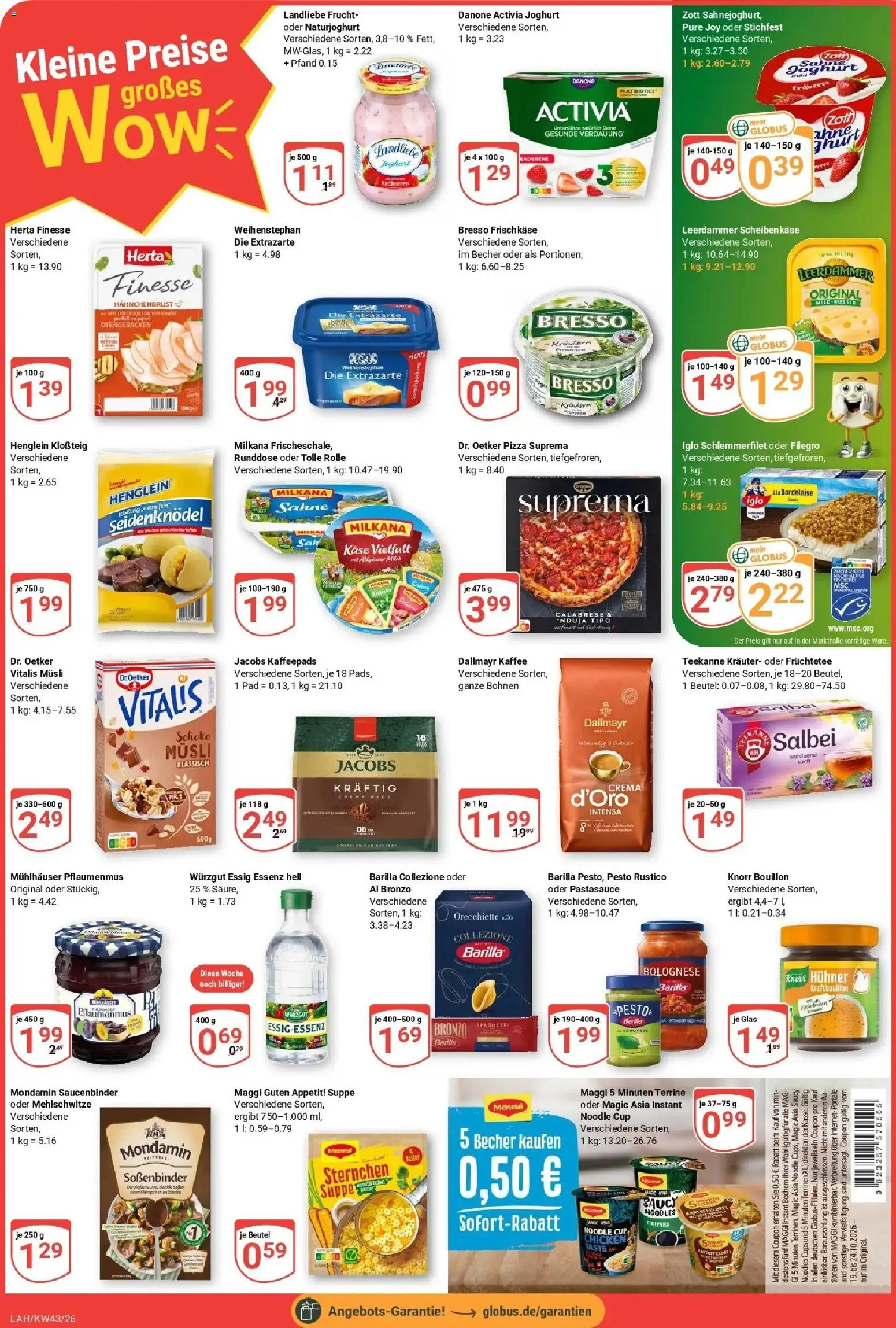 Globus Prospekt Lahnstein (ab 19.10.2026) » Angebote online | Seite: 2 | Produkte: Kaffeepads, Barilla, Dallmayr, Frischkase