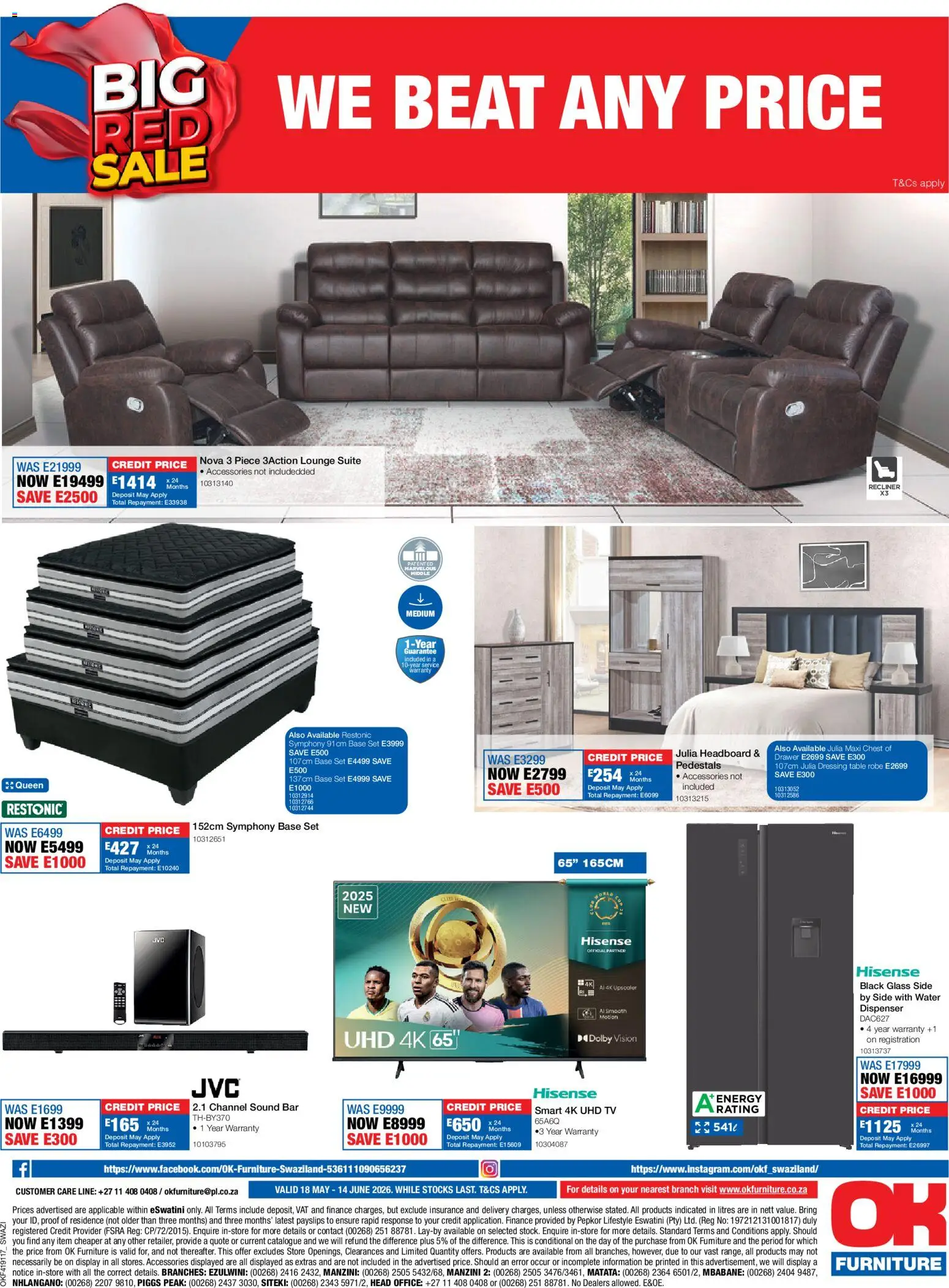 New OK Furniture catalogue – valid from 18.05.2026 | Page: 12 | Products: TV, Lounge suite, Dressing, Water