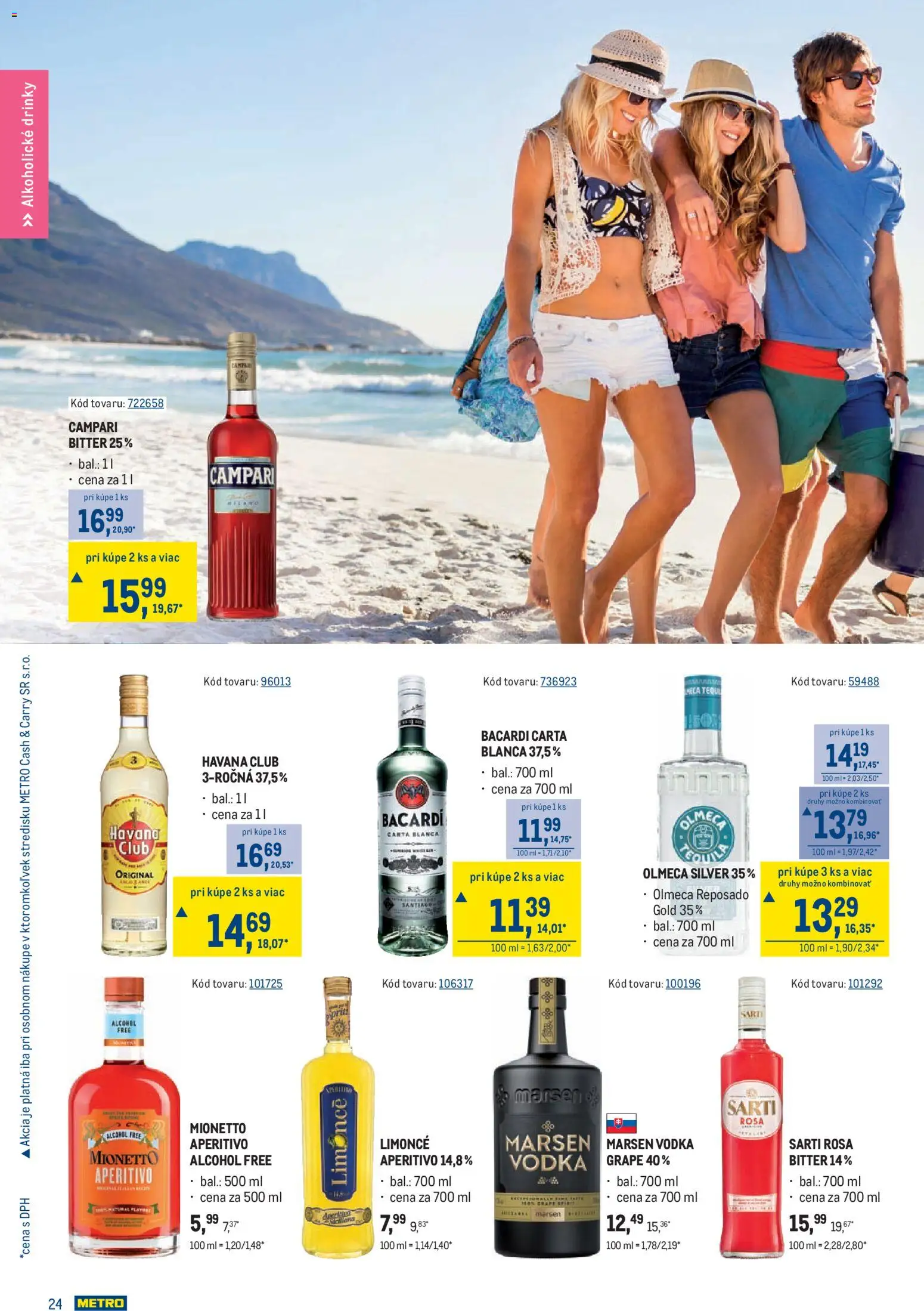 Nové Metro akcie – leták je platný od 03.06.2026 | Strana: 24 | Produkty: Vodka, Bacardi