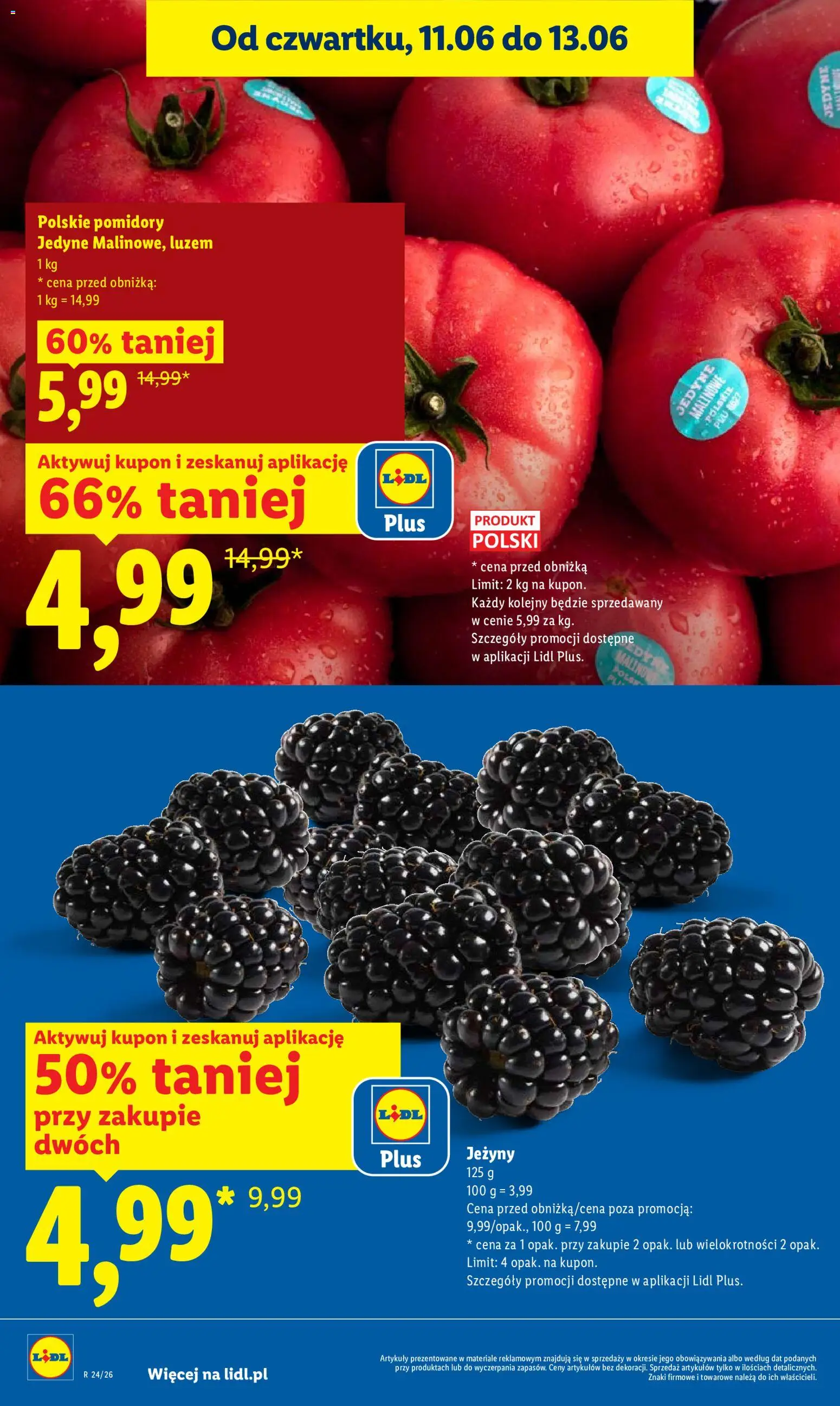 Lidl gazetka od 11.06.2026 | Strona: 18 | Produkty: Jeżyny, Pomidory