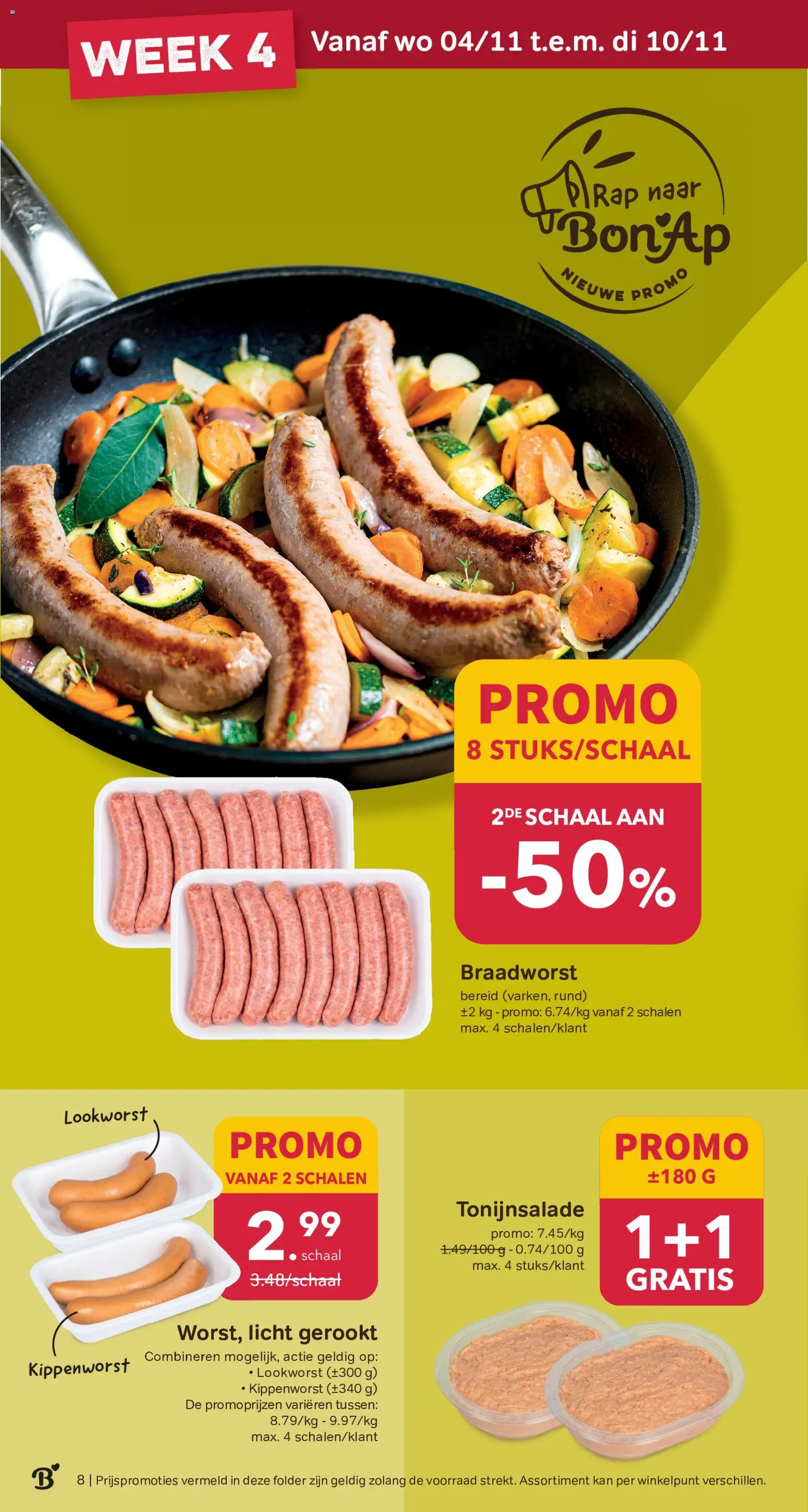{H1} | Pagina: 8 | Producten: Tonijnsalade, Kan, Schaal