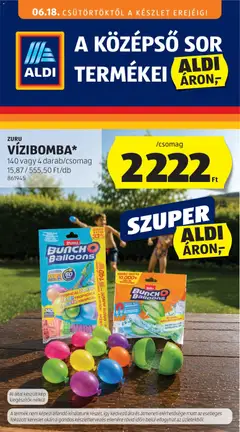 Aldi Középső sor termékei - amely érvényes a következő dátumtól: 18.06.2026