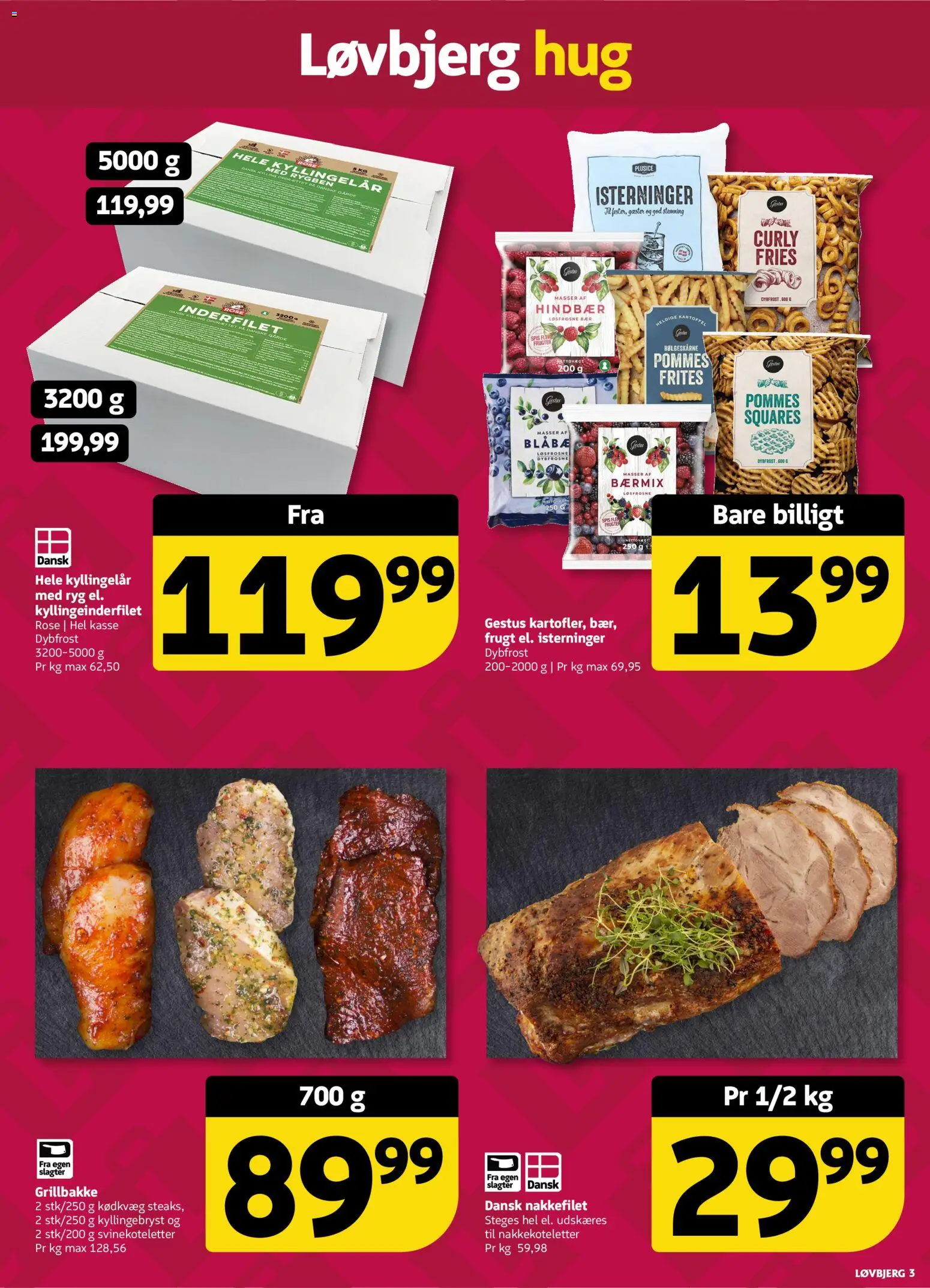 Løvbjerg tilbudsavis – gyldig fra 06.06.2026 | Side: 3 | Produkter: Hindbær, Nakkefilet