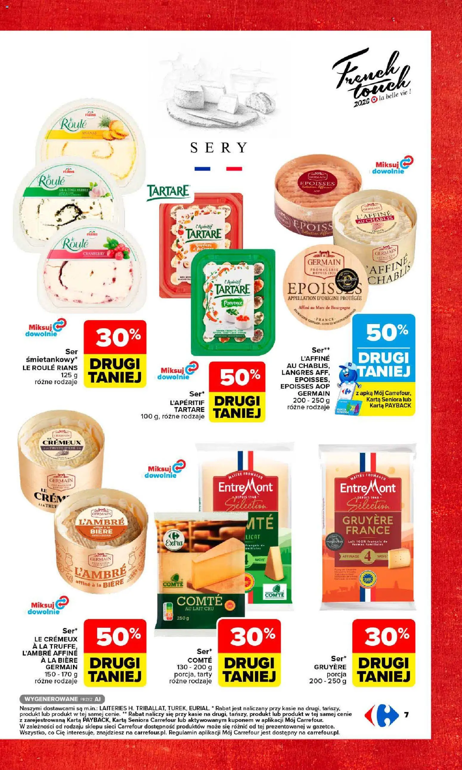 Carrefour gazetka - Przystanek Francia od 19.10.2026 | Strona: 9 | Produkty: Karta, Sery, Ser