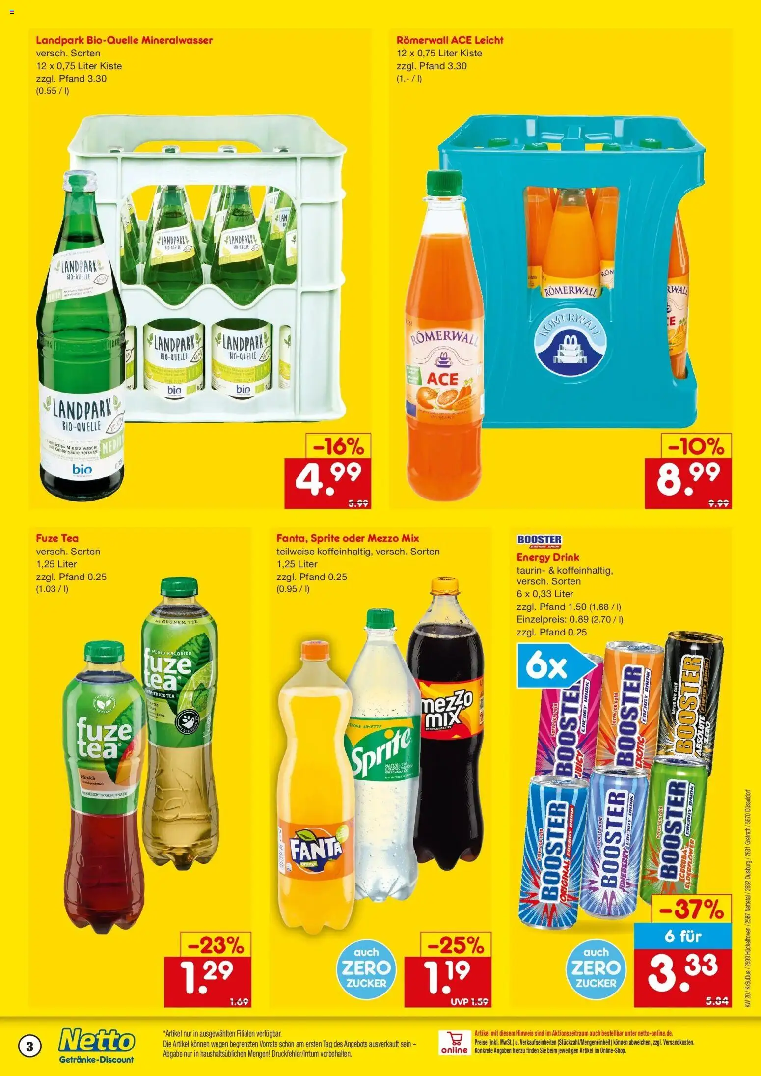 Netto Marken-Discount Prospekt Grefrath	 – gültig ab 10.05.2026 | Seite: 3 | Produkte: Sprite, Zucker, Pfirsich, Oder mezzo mix