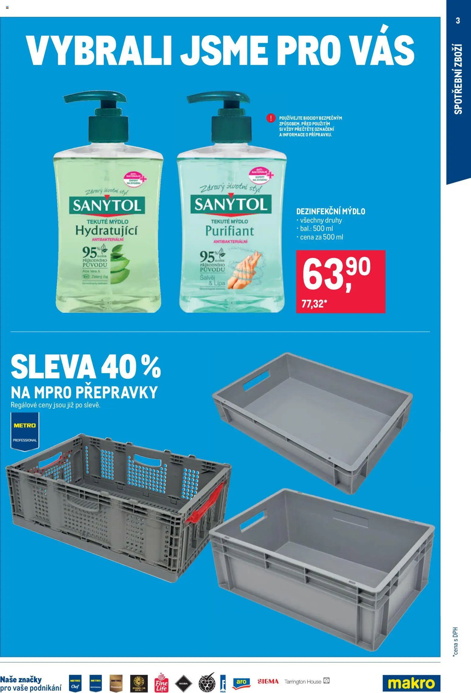 Makro leták - Nepotravinové zboží od 29.07.2026 | Strana: 3 | Produkty: Mýdlo, Sanytol