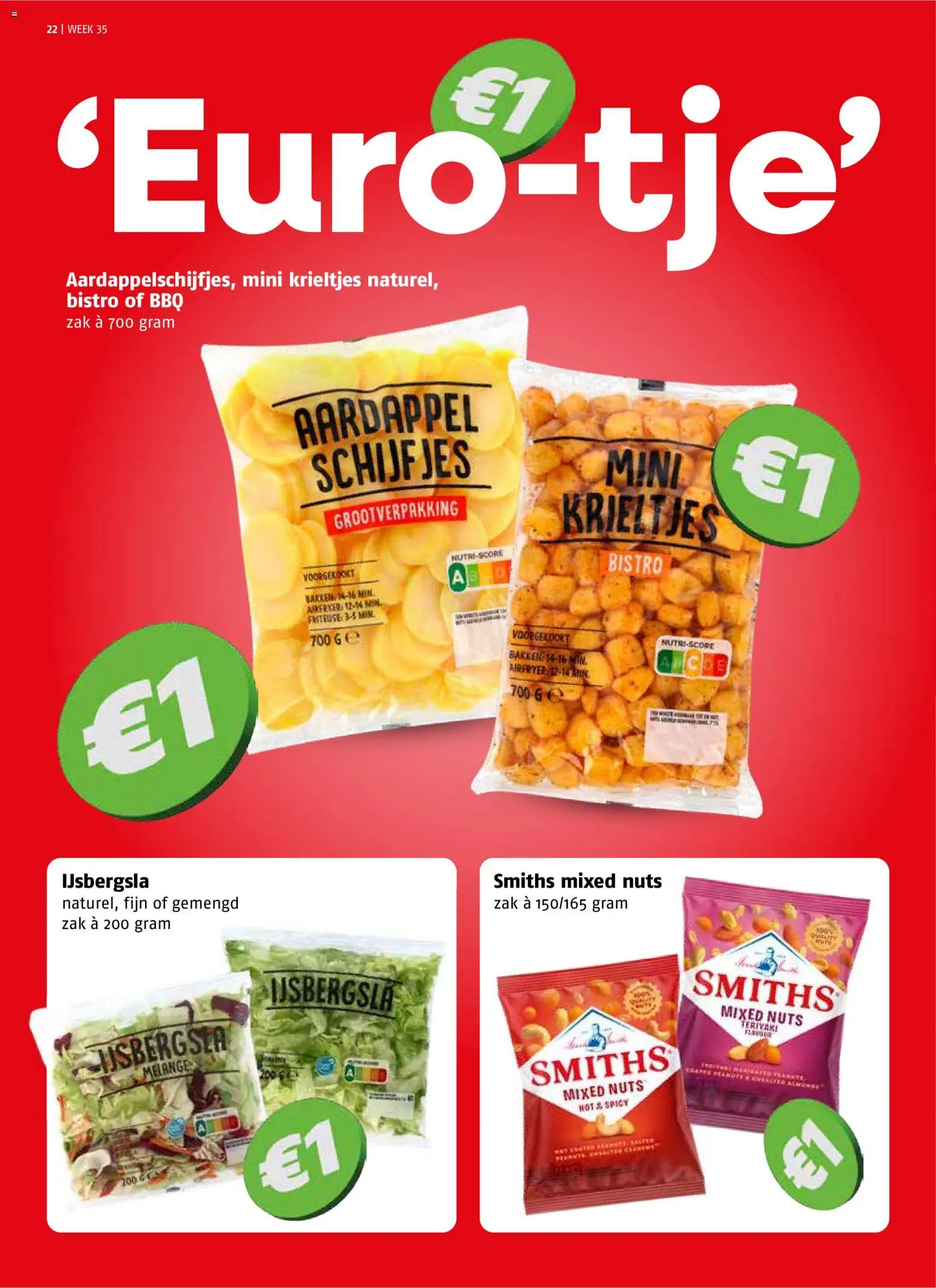{H1} | Pagina: 22 | Producten: Aardappel, Krieltjes, Zak, IJsbergsla
