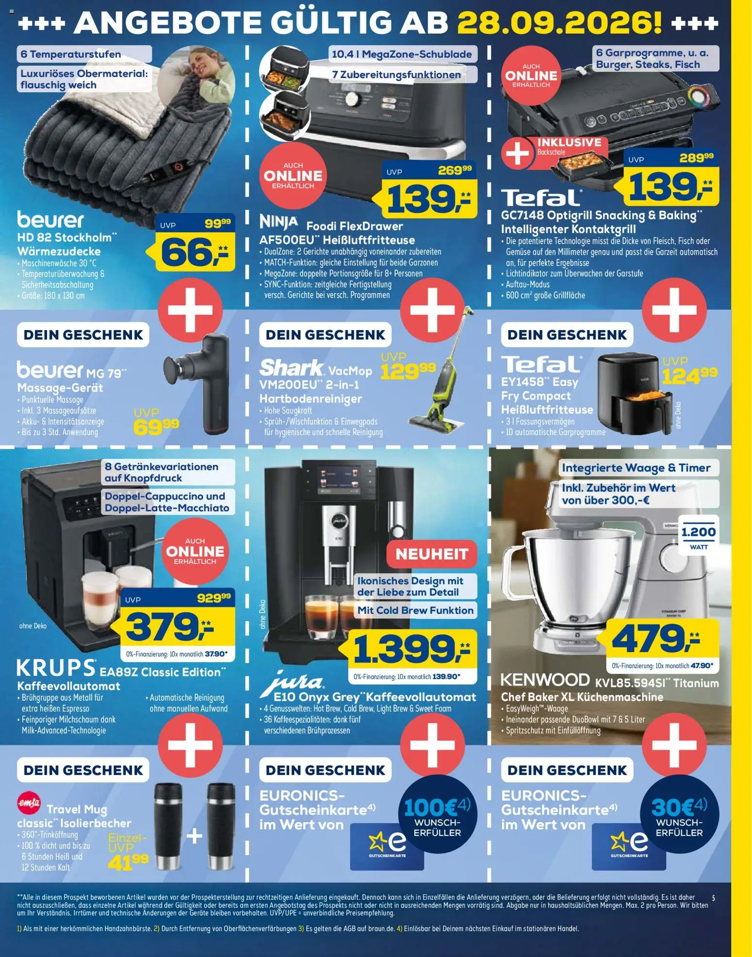 Euronics Prospekt – gültig ab 26.09.2026 | Seite: 5 | Produkte: Massagegerät, Gemüse, Gerichte, Heißluftfritteuse