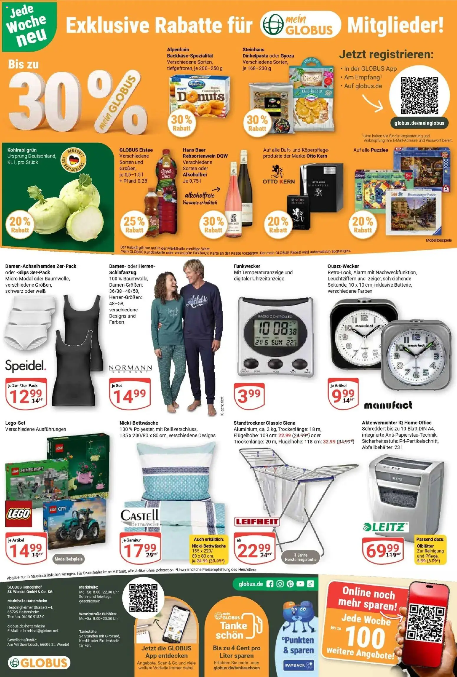 Globus Prospekt Hattersheim (ab 14.09.2026) » Angebote online | Seite: 25 | Produkte: Aktenvernichter, Kohlrabi, Uhr, Radio
