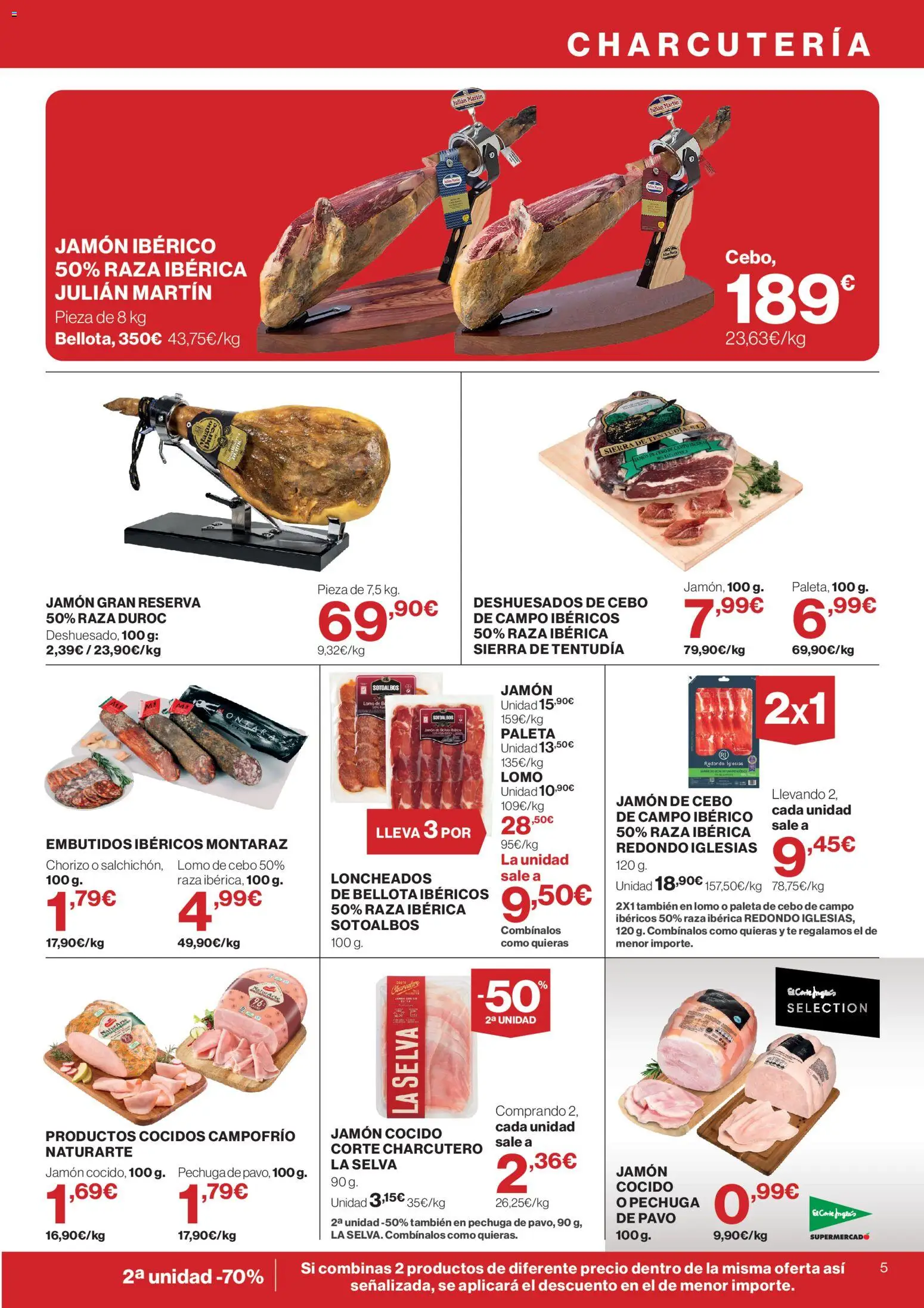 El Corte Inglés ofertas │ válido desde el 10/09/2026 | Página: 5 | Productos: Jamón cocido, Té, Embutidos, Pavo