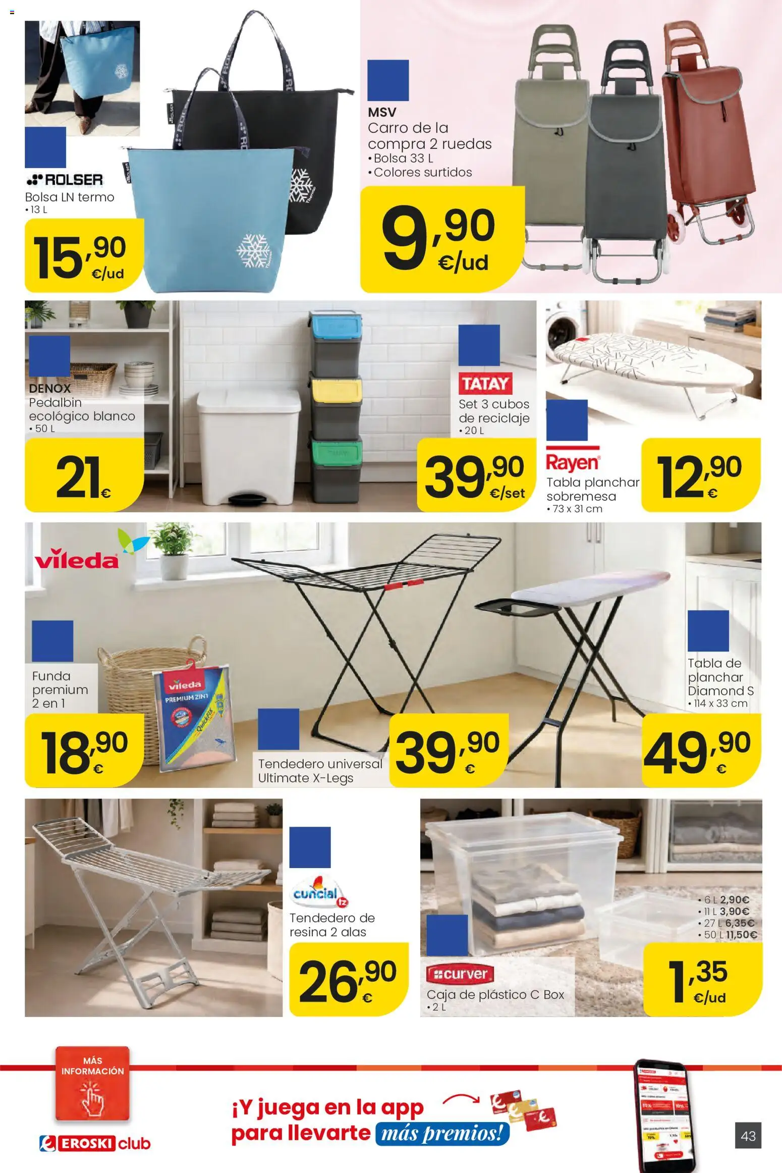 Eroski Ofertones de verano │ válido desde el 11.06.2026 | Página: 43 | Productos: Juega, Funda, Bolsa, Caja