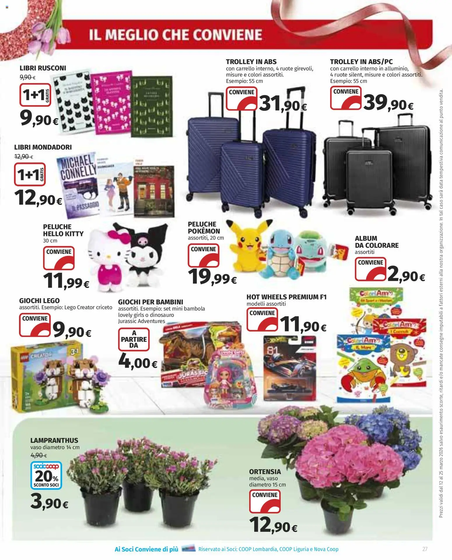 Volantino Ipercoop del 12.03.2026 | Pagina: 27 | Prodotti: Peluche, Carrello, Data, Vaso