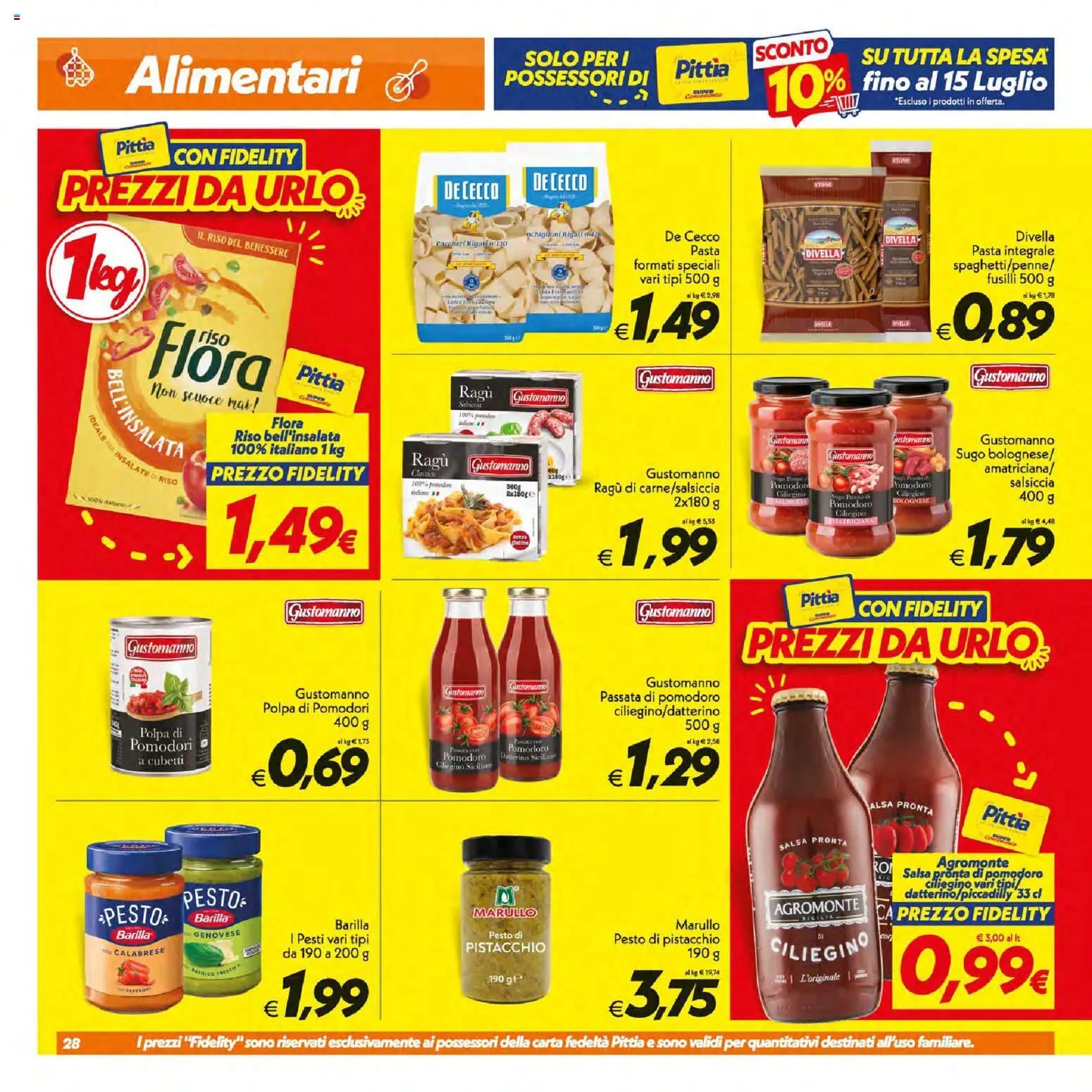 Volantino SuperConveniente del 09/07/2026 | Pagina: 28 | Prodotti: Pasta, Passata di pomodoro, Fusilli, Sugo