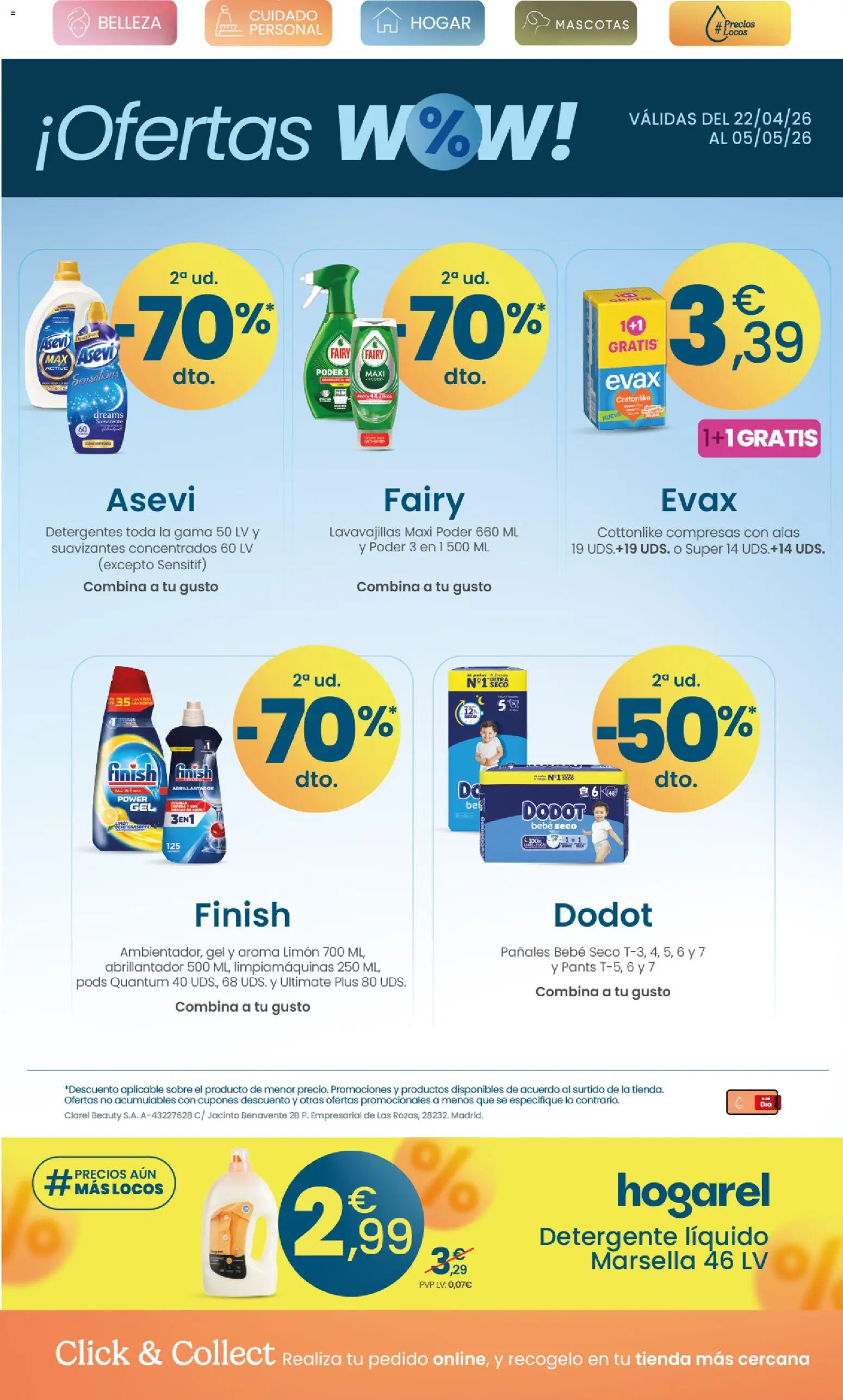 Clarel - folleto │ válido desde el 22.04.2026 | Página: 16 | Productos: Compresas con alas, Detergente, Detergente líquido, Suavizante