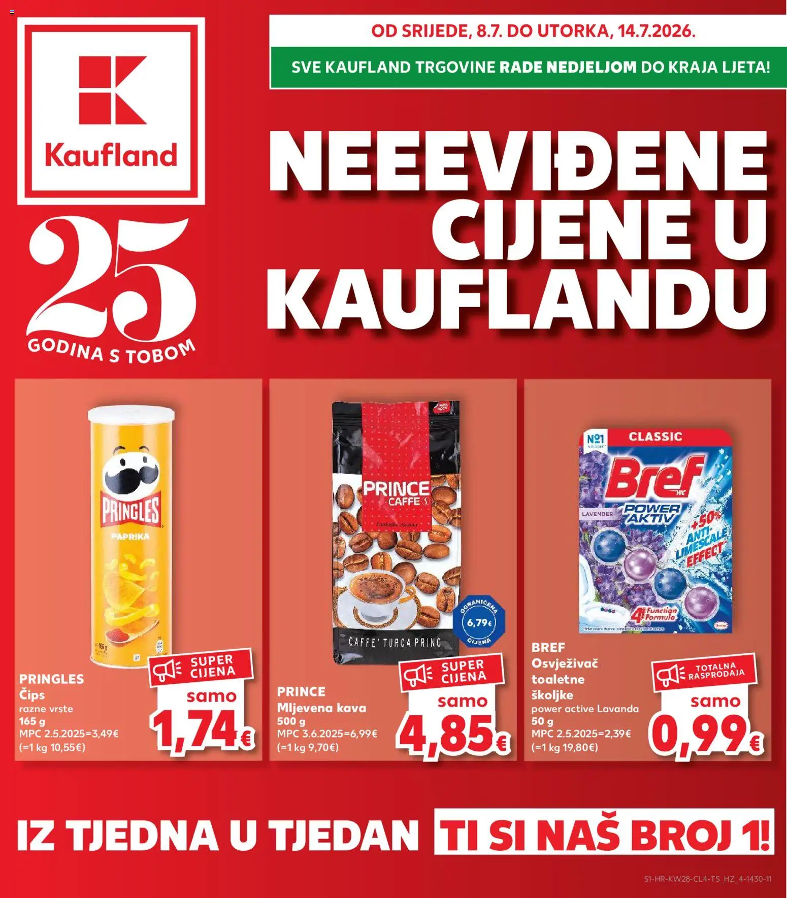 Kaufland katalog | vrijedi od 08.07.2026 | Stranica: 1 | Proizvodi: Mljevena kava, Kava, Pringles, Paprika