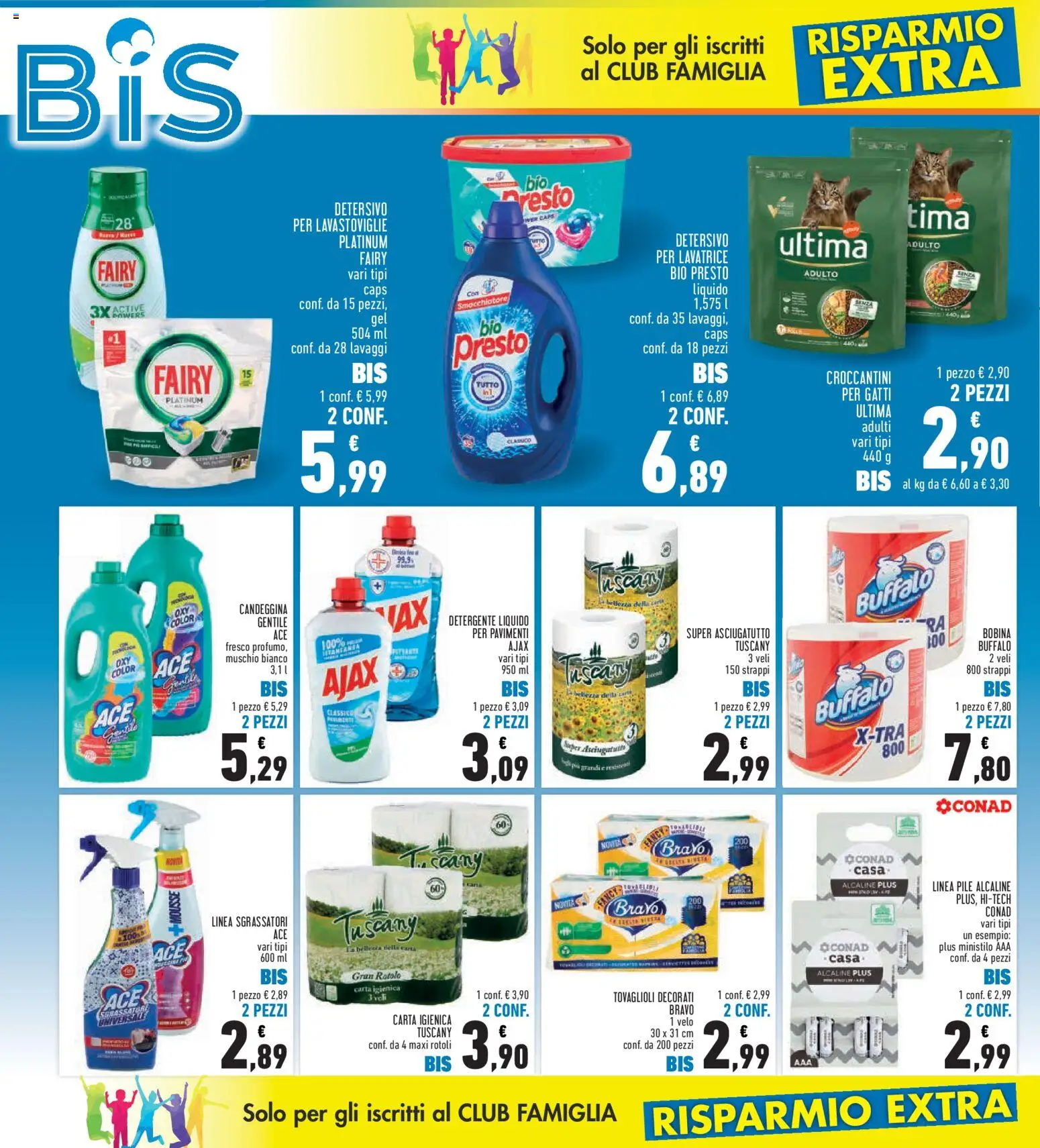 Volantino Conad del 16/07/2026 | Pagina: 6 | Prodotti: Pile, Smacchiatore, Candeggina, Lavatrice