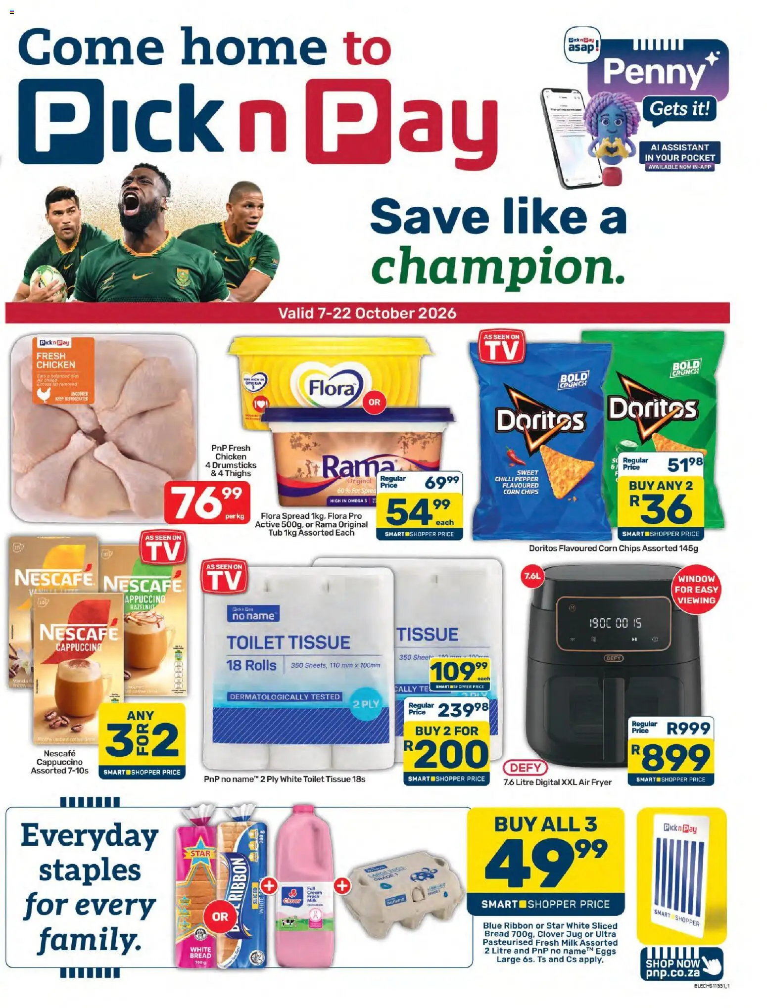 New Pick n Pay catalogue – valid from 07/10/2026 | Page: 1 | Products: Air fryer, Chicken, Chips, Pepper