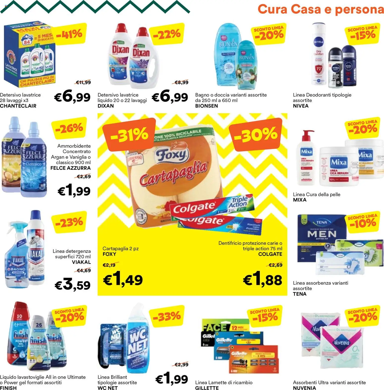 Volantino Unes del 13/07/2026 | Pagina: 11 | Prodotti: Dentifricio, Lavastoviglie, WC, Bagno
