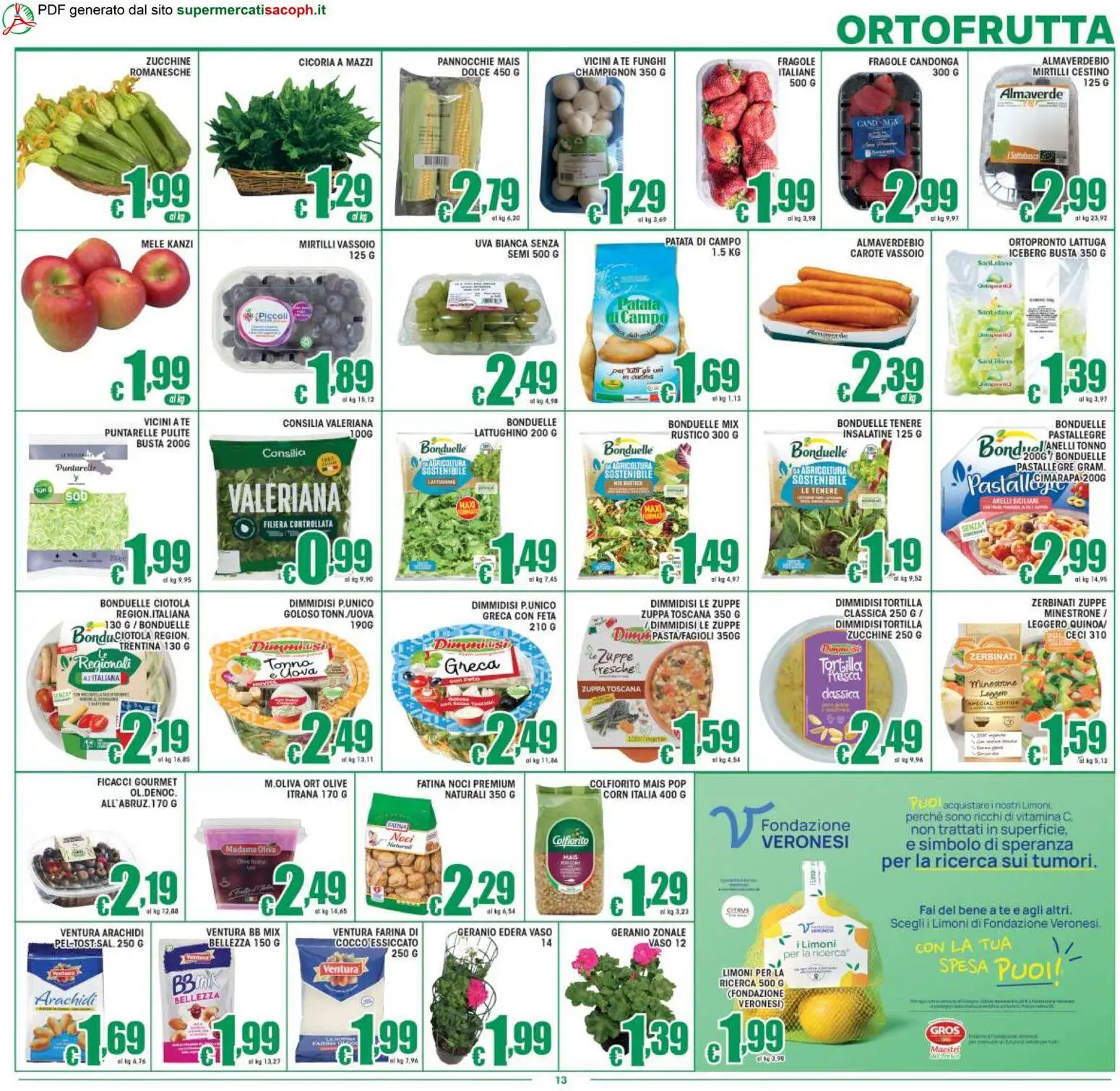 Volantino Sacoph del 17.04.2026 | Pagina: 13 | Prodotti: Tè, Fragole, Zucchine, Feta