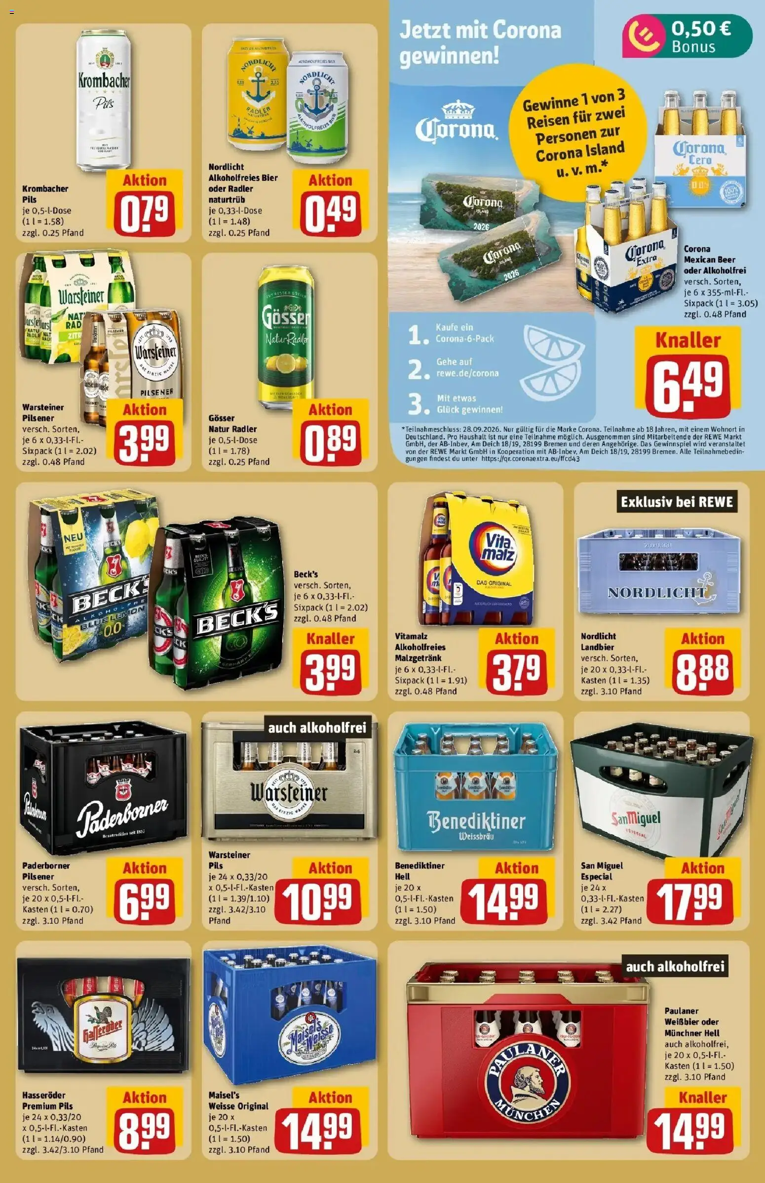 Rewe Prospekt Laatzen – gültig ab 27.07.2026 | Seite: 17 | Produkte: Pils, Warsteiner, Hasseröder, Paulaner