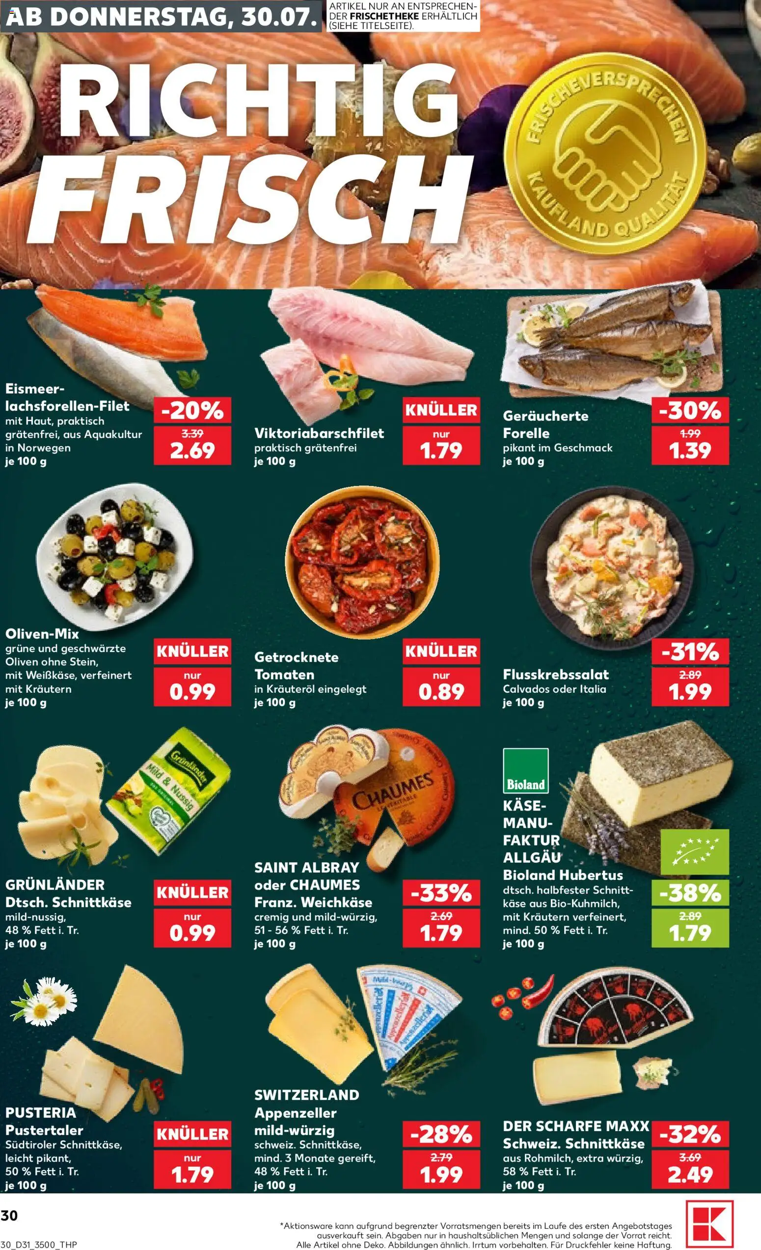 Kaufland Německo leták - Frankfurt od 30.07.2026 | Strana: 30 | Produkty: Calvados, Kaše