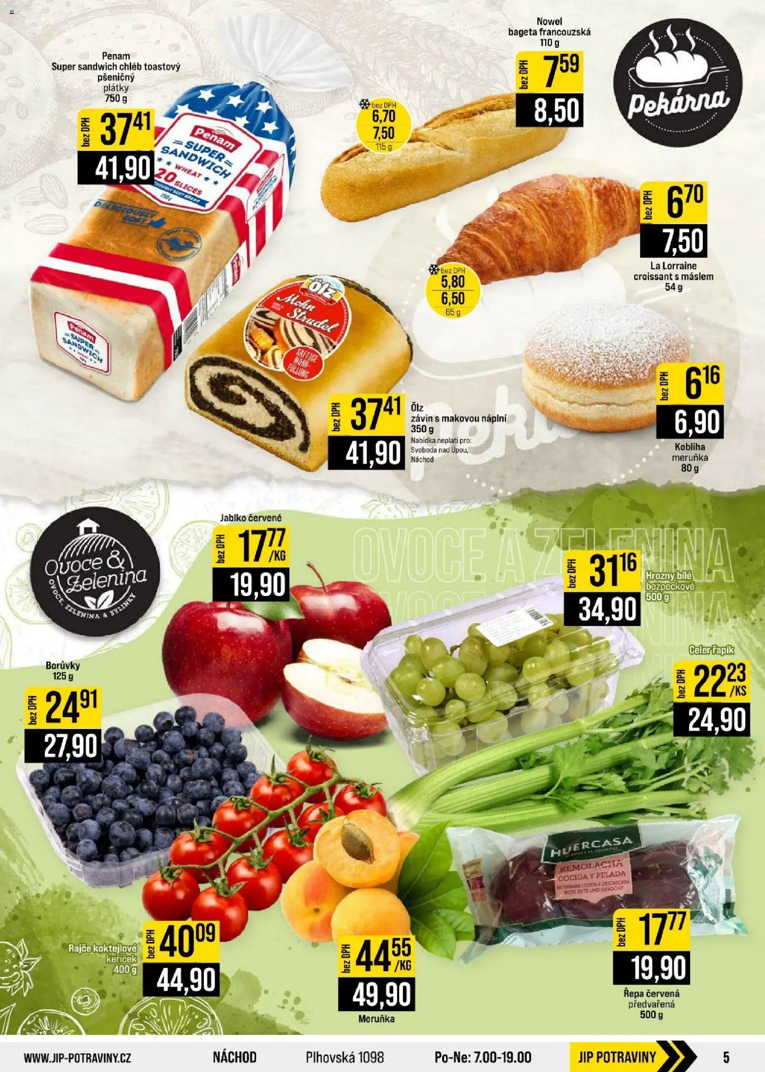 Jip leták - Cash & Carry od 12.08.2026 | Strana: 5 | Produkty: Kobliha, Rajče, Borůvky, Croissant