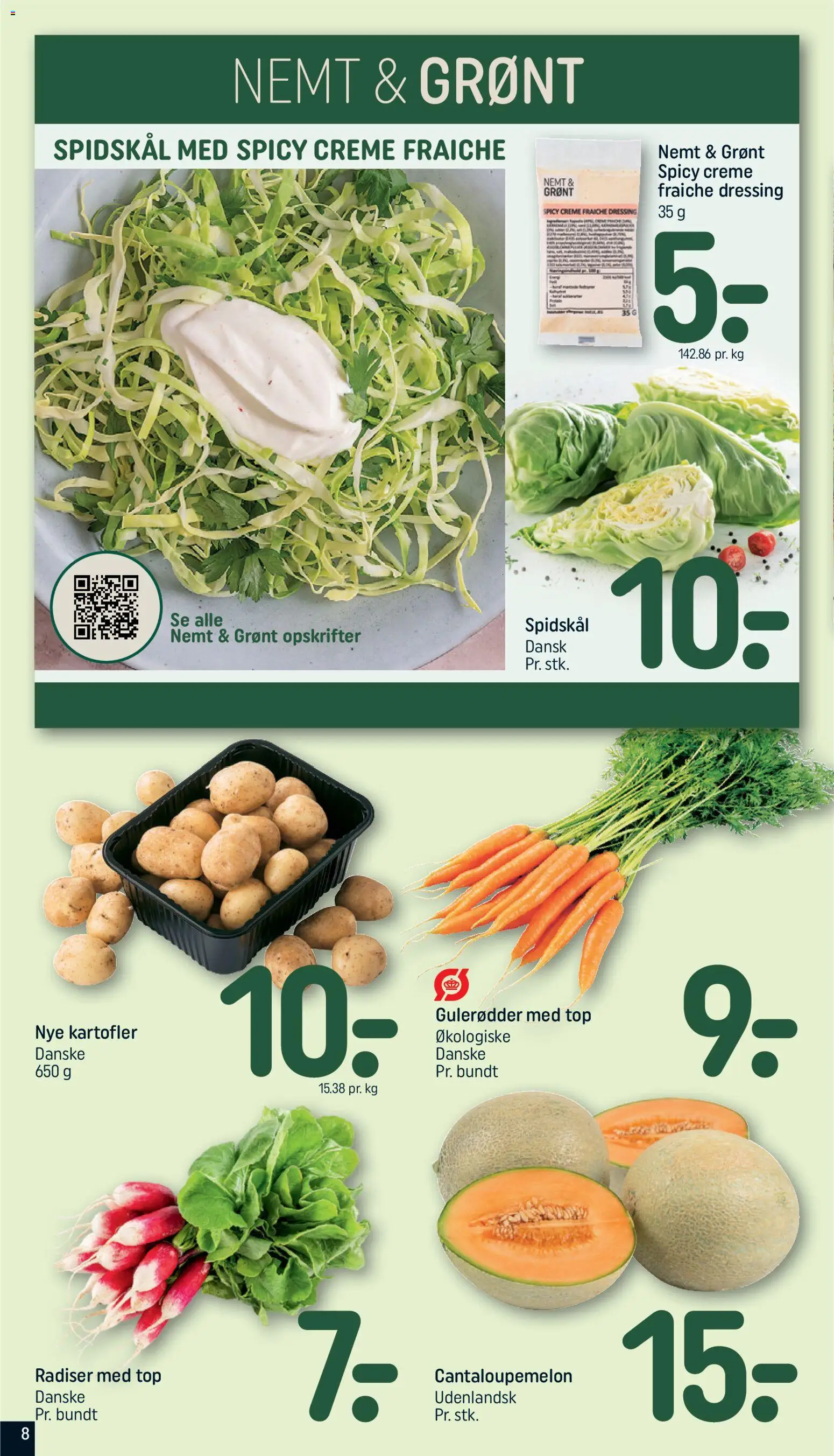 Rema 1000 tilbudsavis – gyldig fra 21.06.2026 | Side: 8 | Produkter: Radiser, Creme, Kartofler, Spidskål
