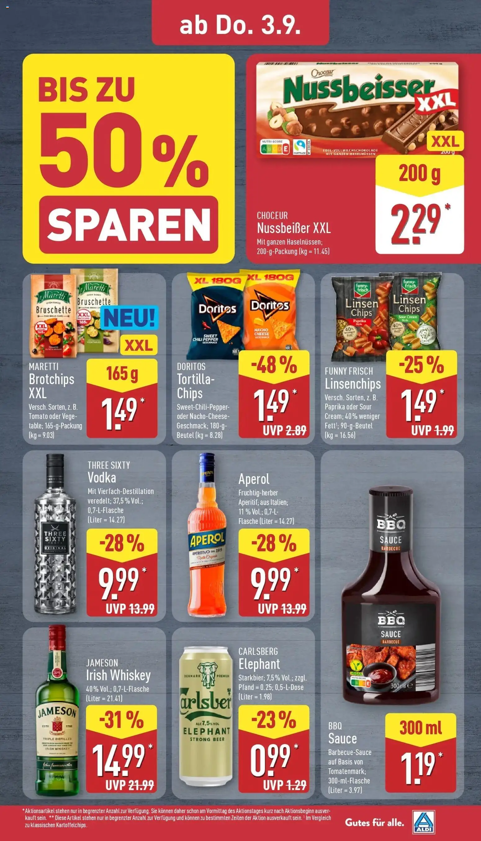 Aldi Aktueller Prospekt (ab 31.08.2026) » Angebote Online | Seite: 33 | Produkte: Funny frisch, Jameson, Paprika, Vodka