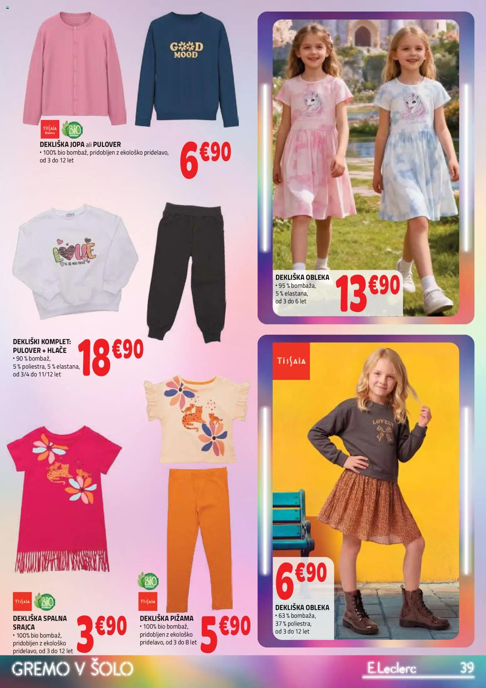 Novi E.leclerc katalog ponudbe – veljaven od 19.08.2026 | Stran: 39 | Izdelki: Srajca, Pižama, Pulover, Hlace