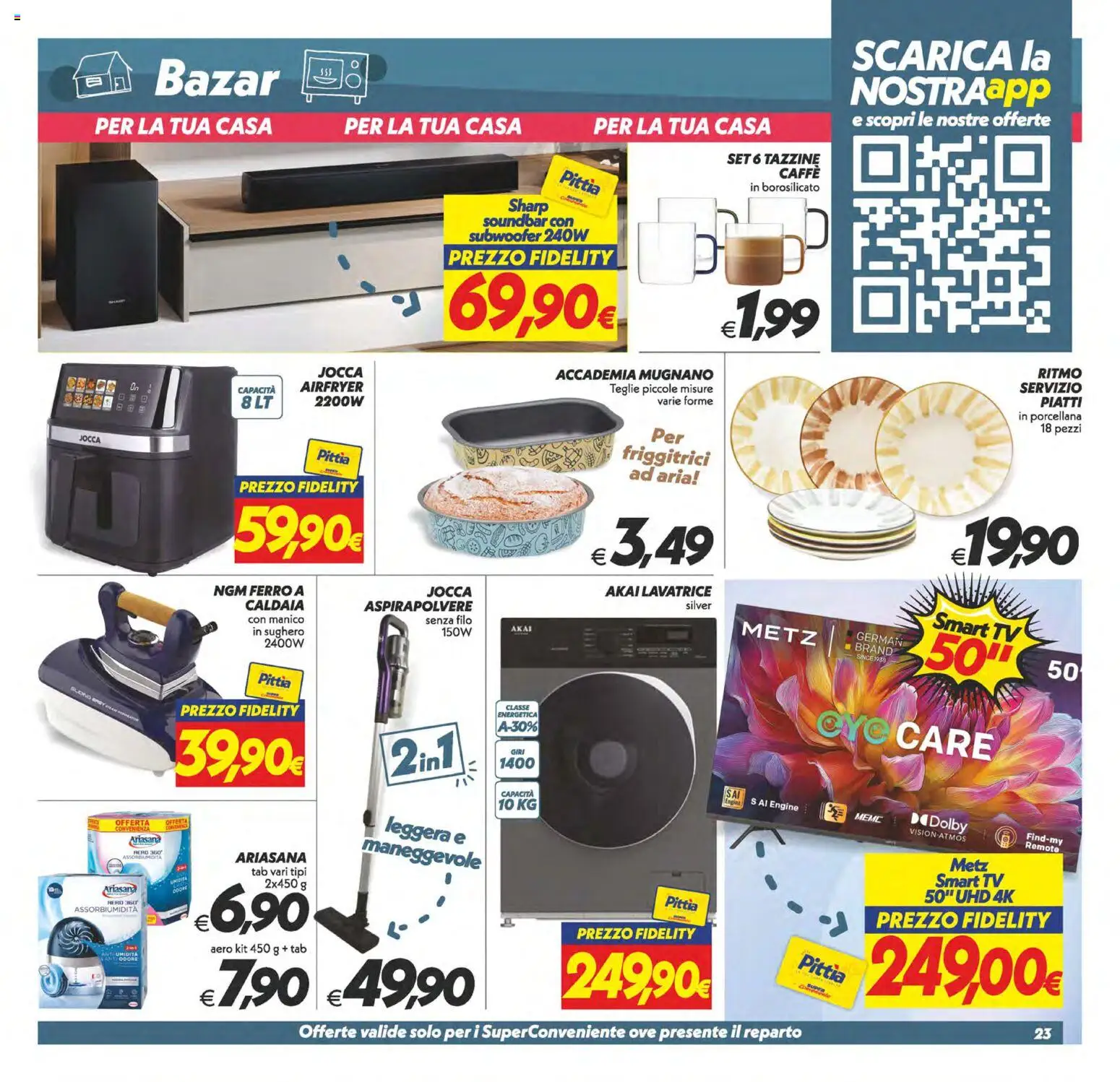 Volantino SuperConveniente del 23/10/2026 | Pagina: 23 | Prodotti: Caldaia, Soundbar, Lavatrice, TV