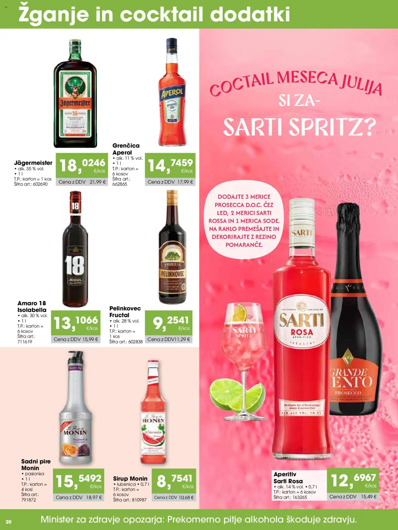 Novi Tuš katalog ponudbe – veljaven od 15.08.2026 | Stran: 20 | Izdelki: Lubenica, Sirup, Kos, Jägermeister