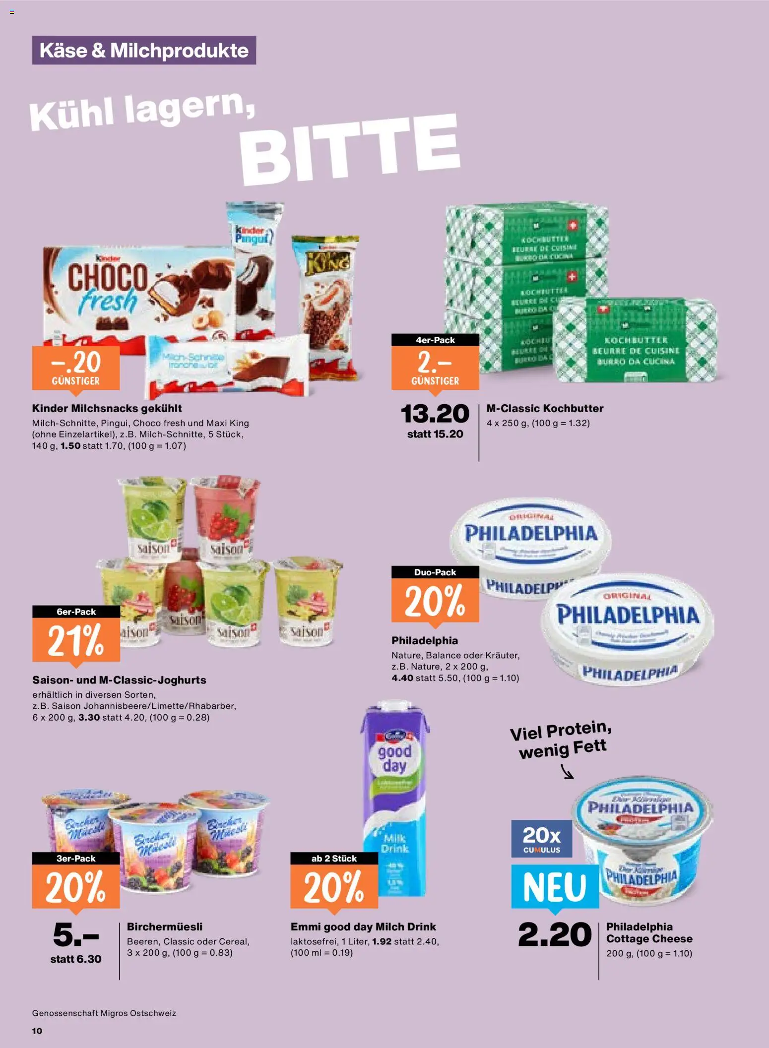 Migros aktionen – gültig ab 13.08.2026 | Seite: 10 | Produkte: Snacks, Milch, Butter, Käse