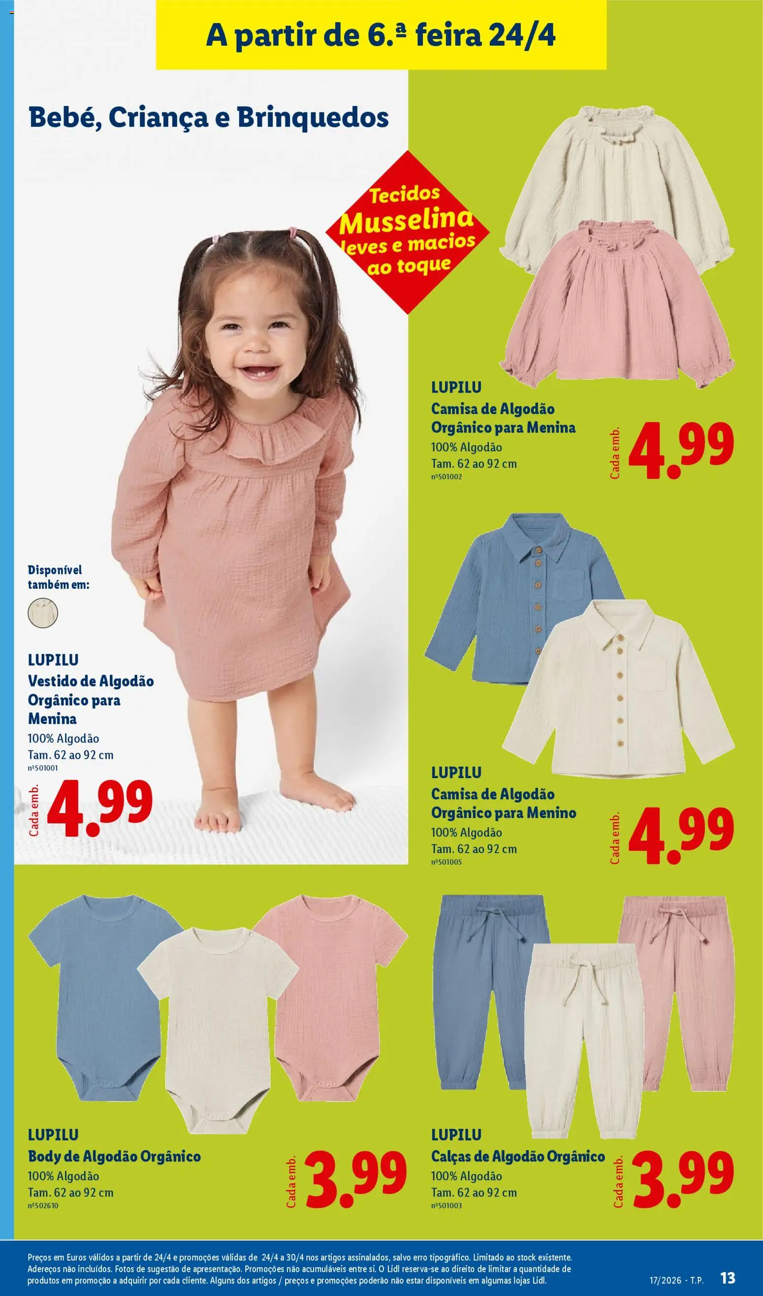 Lidl Novidades │ válido de 20.04.2026 | Página: 13 | Produtos: Vestido, Algodão, Calças, Camisa