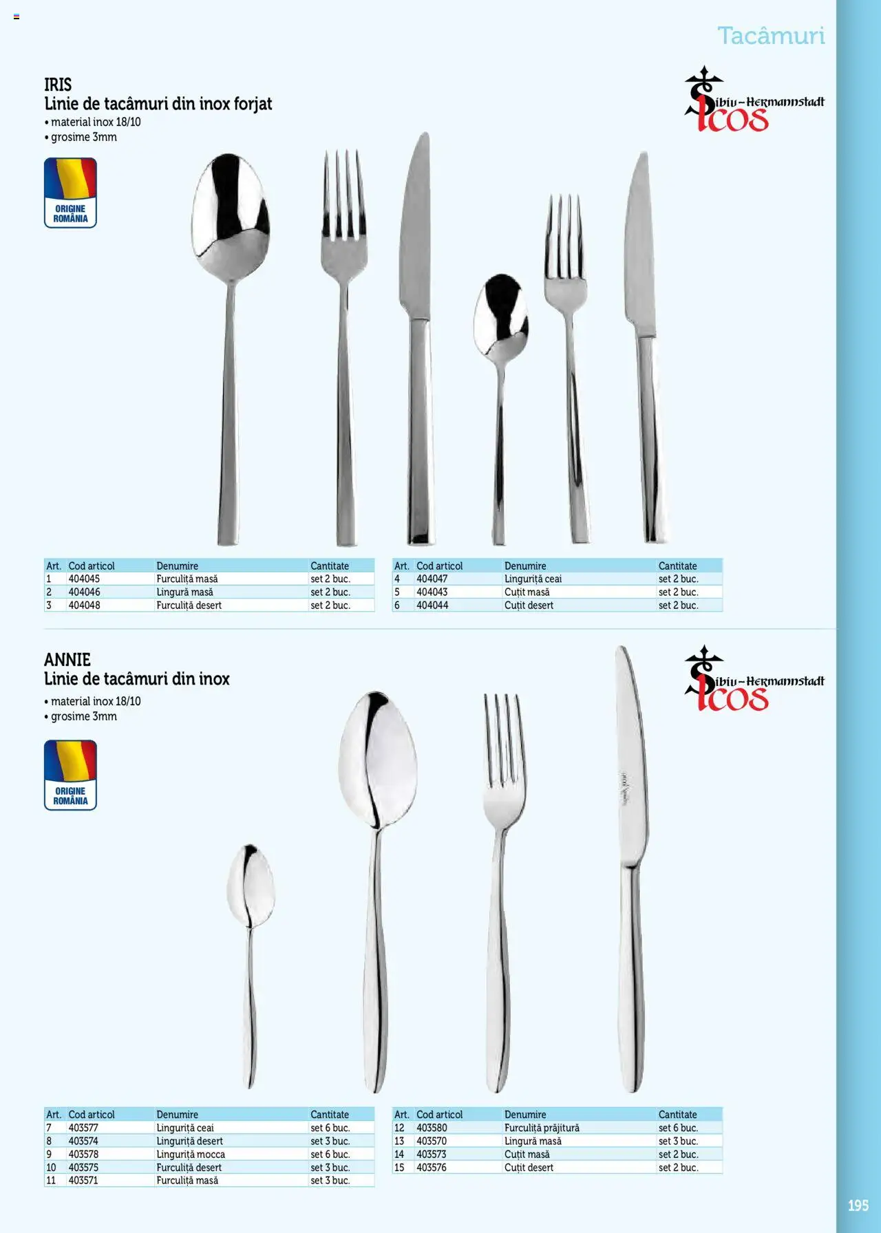 Noul catalog Metro – valabil de la 17.09.2025 | Pagină: 195 | Produse: Masă, Cuțit, Ceai, Desert