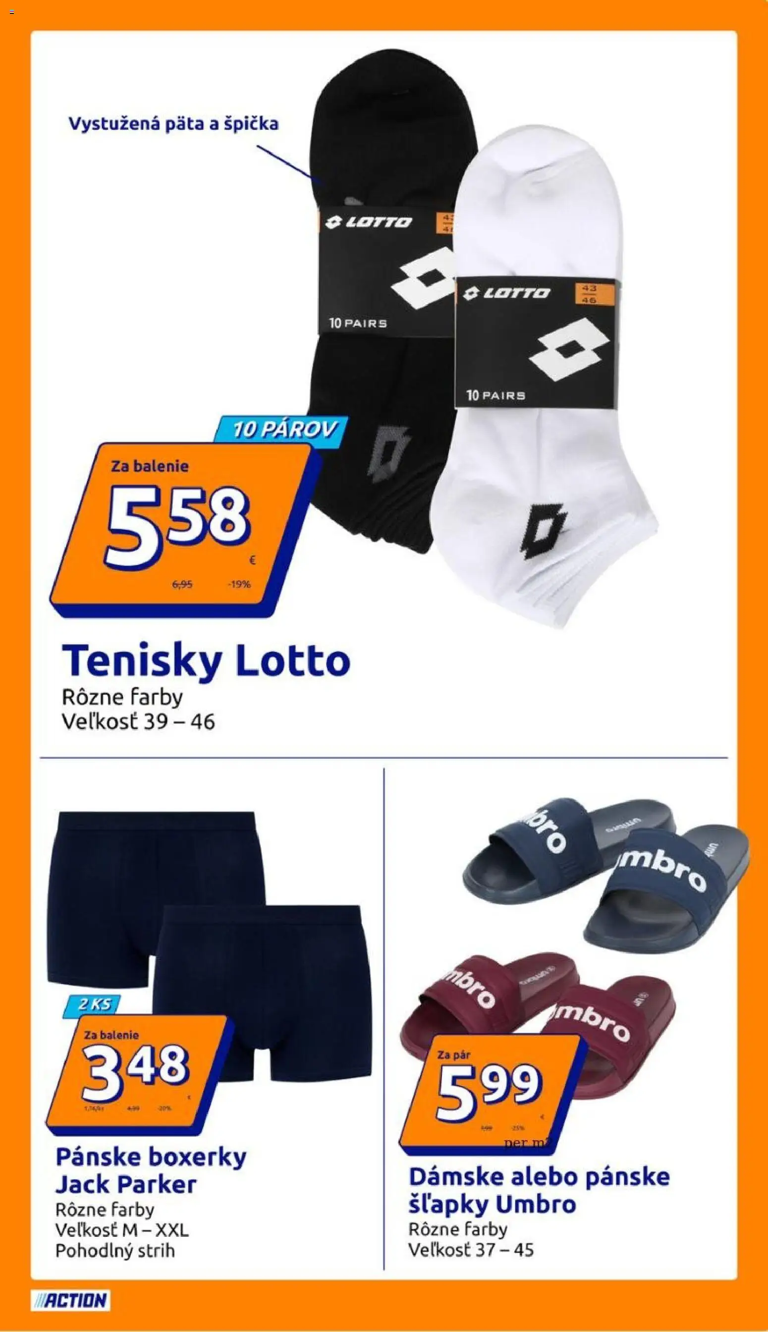 Nové Action akcie – leták je platný od 15.07.2026 | Strana: 5 | Produkty: Boxerky, Tenisky, Šľapky