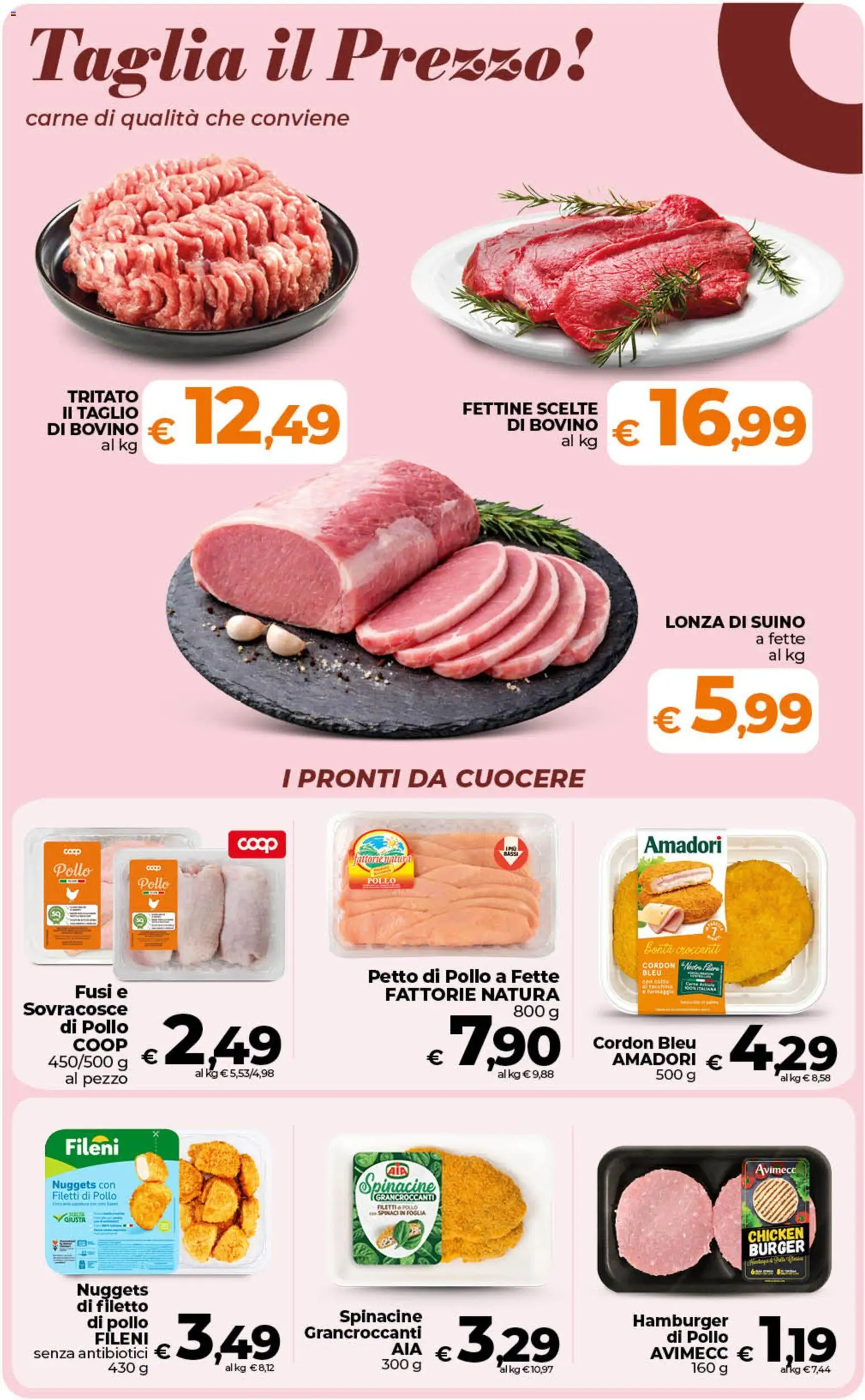 Volantino Ipercoop del 07.04.2026 | Pagina: 24 | Prodotti: Bovino, Pollo, Spinaci, Hamburger