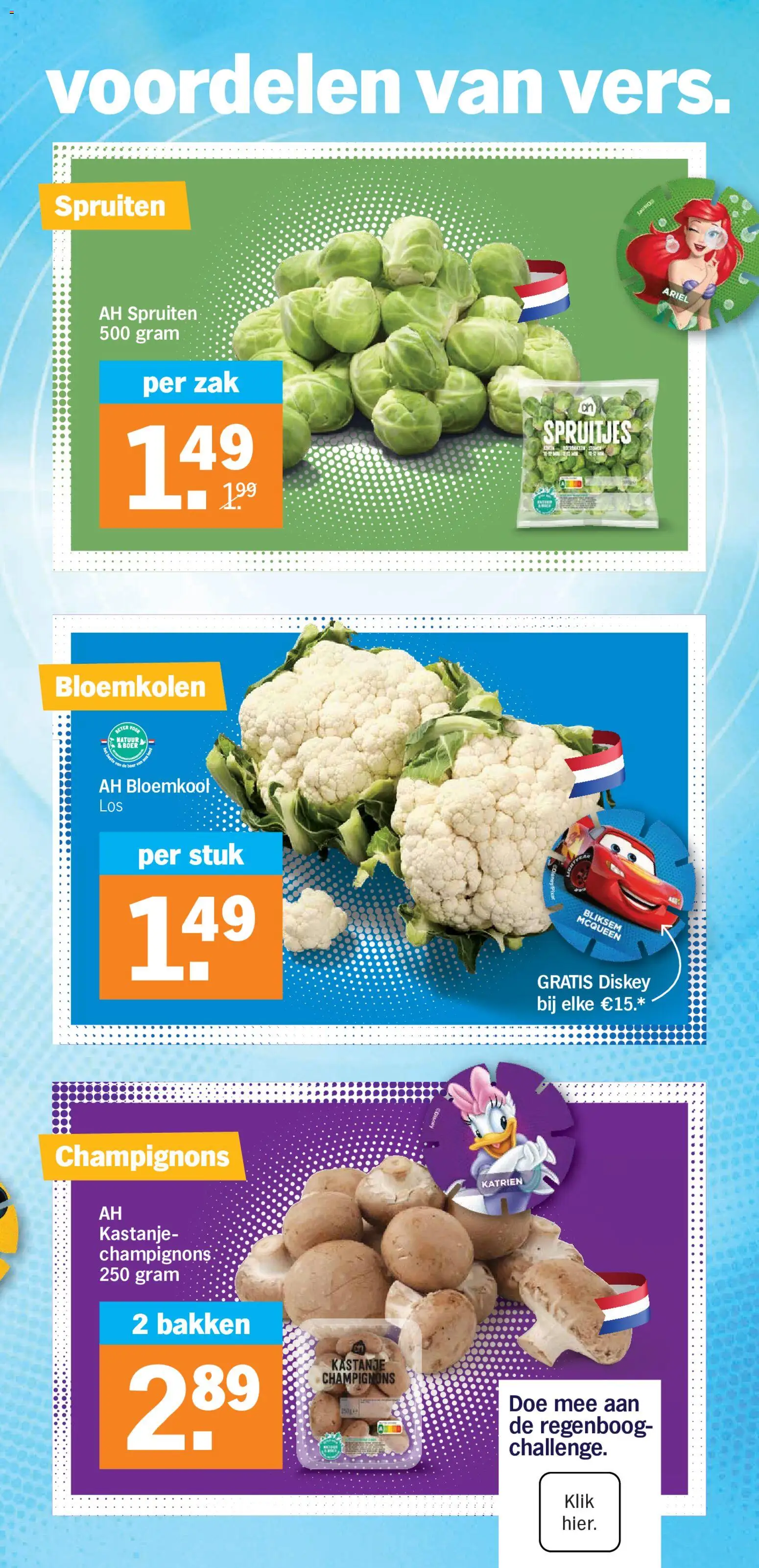 {H1} | Pagina: 10 | Producten: Bloemkool, Champignons, Zak