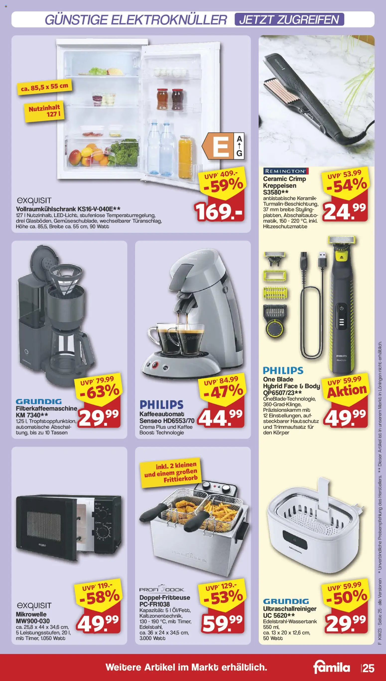 Famila Nordwest Prospekt – gültig ab 01.06.2026 | Seite: 25 | Produkte: Philips, Mikrowelle, Senseo, Kaffee