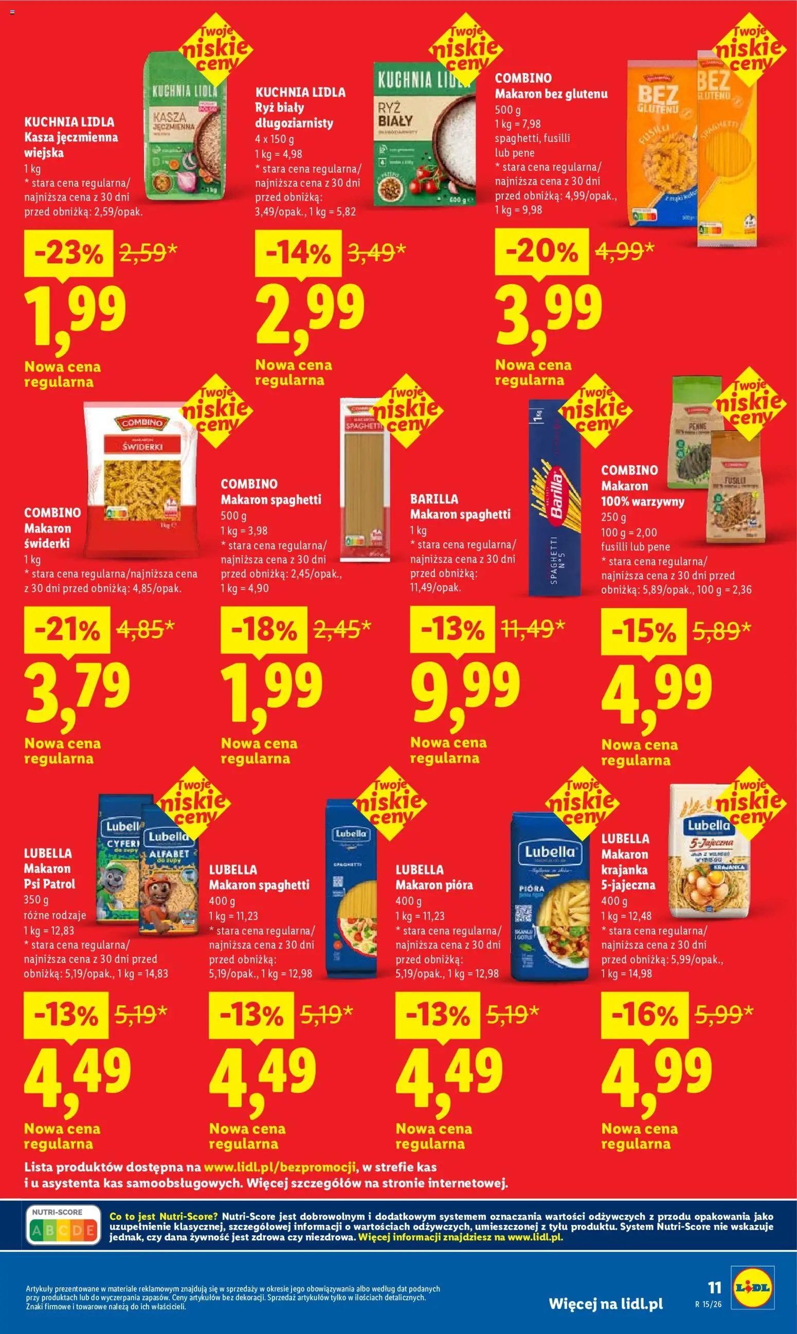 Lidl gazetka - Oszczędzaj każdego dnia od 09.05.2026 | Strona: 11 | Produkty: Kasza, Penne, Makaron spaghetti, Makaron