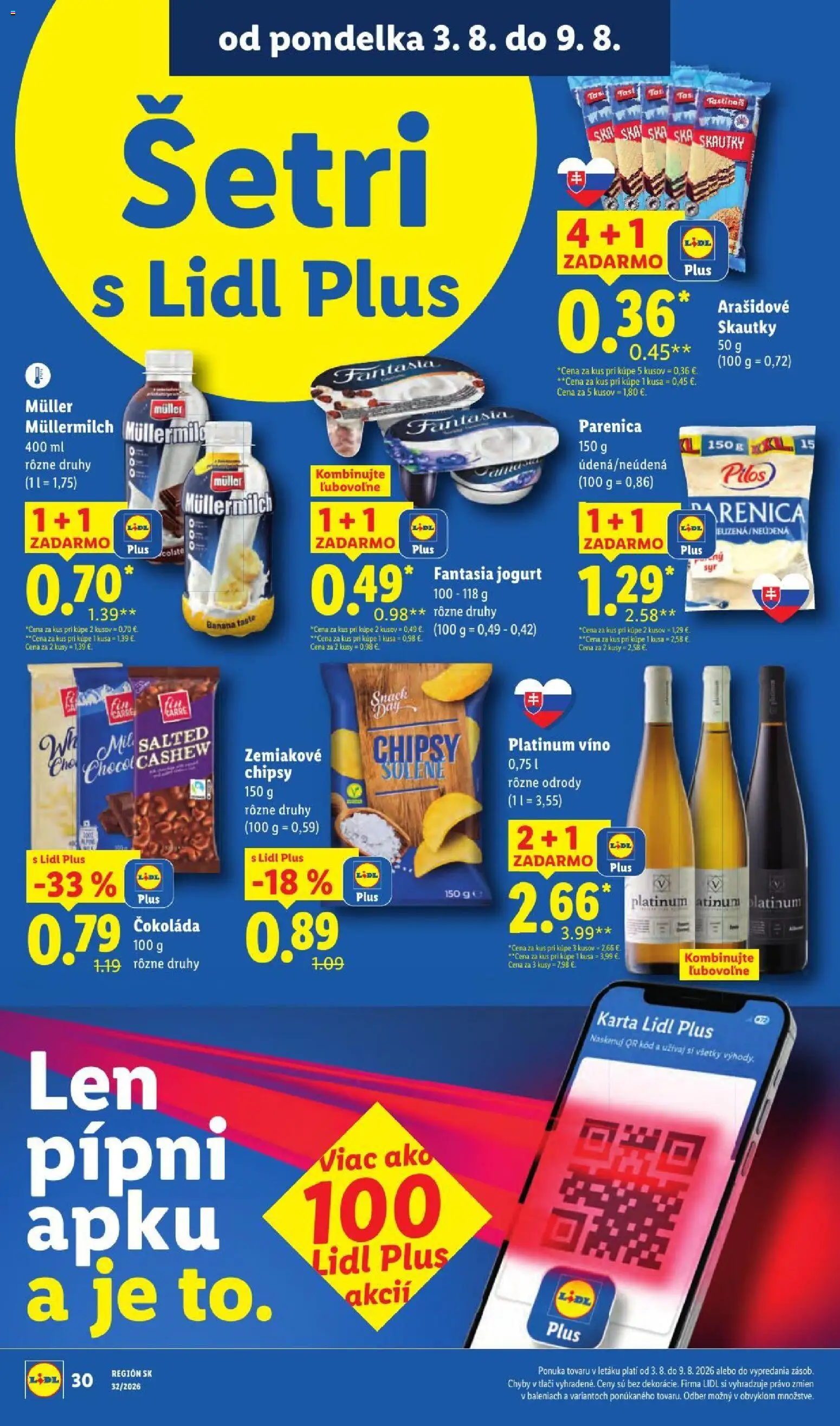 Nové Lidl akcie – leták je platný od 03.08.2026 | Strana: 36 | Produkty: Jogurt, Víno, Čokoláda, Chipsy