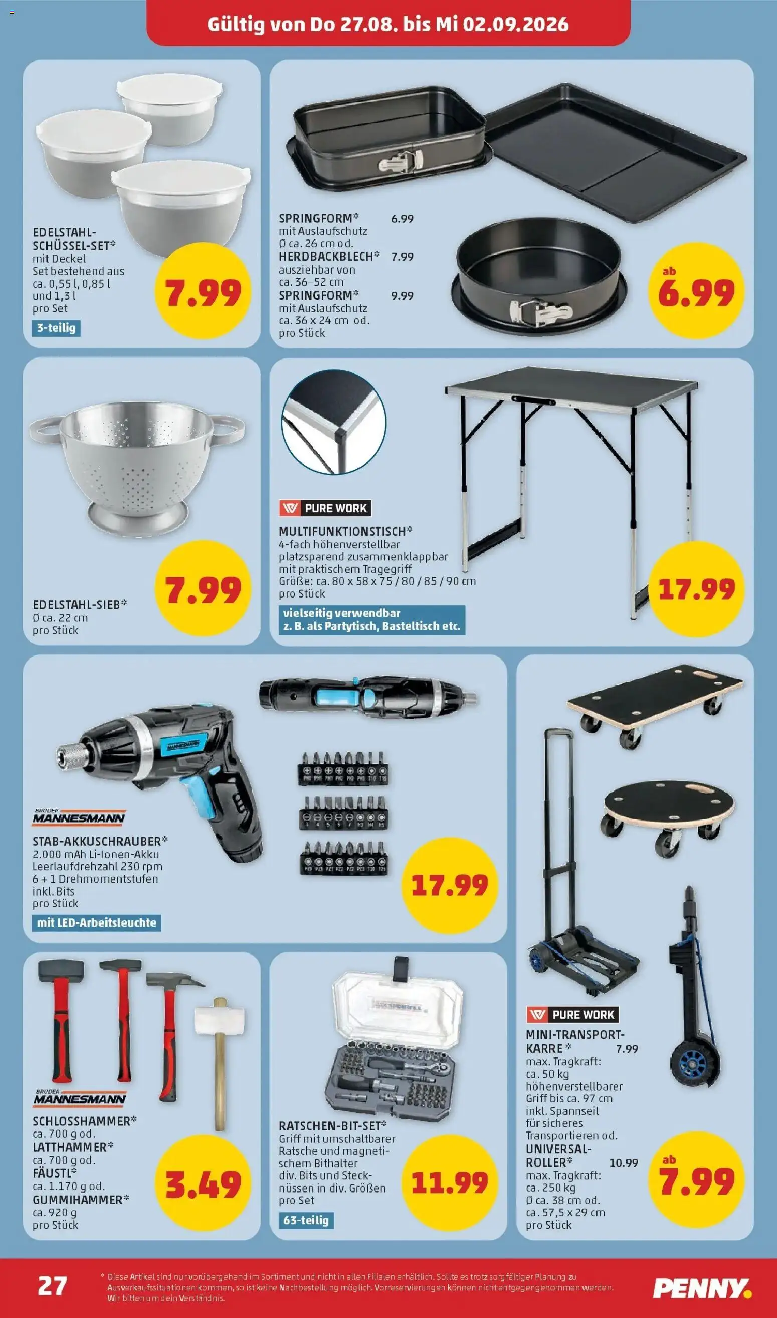 Penny Markt Die ganze Woche sparen ab (27.08.2026) - Angebote, Prospekt | Seite: 27