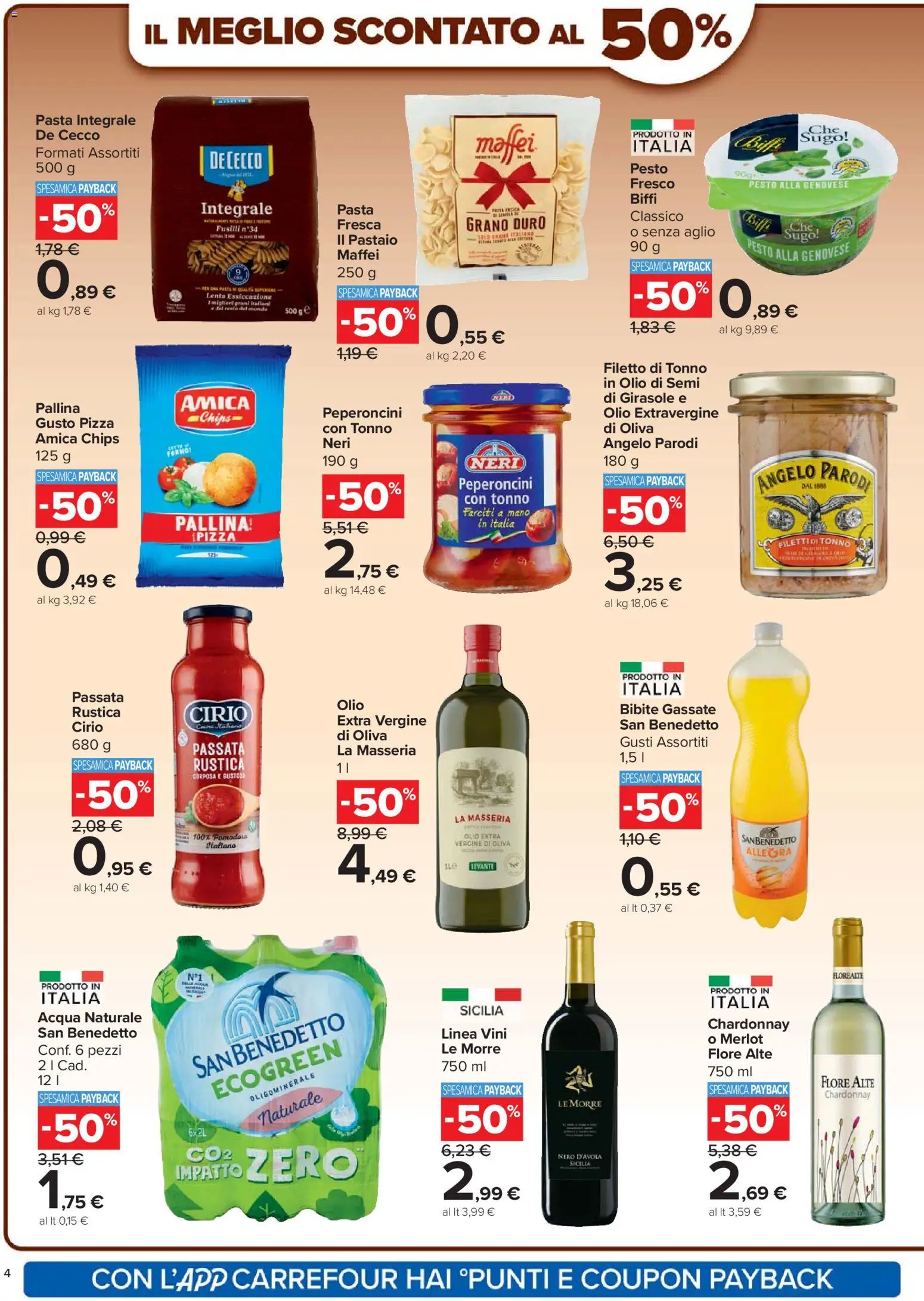 Volantino Carrefour del 07.04.2026 | Pagina: 4 | Prodotti: Acqua, Acqua naturale, Bibite, Forno